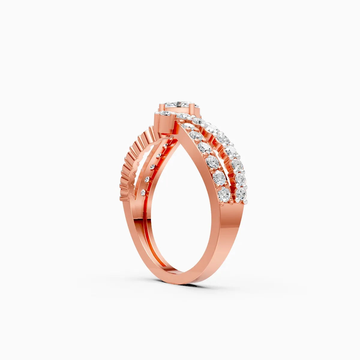 ��Mode | Round & Oval Lab Grown Diamond Split Band Ring�� Rings VD_AYN��- Lab Grown Diamonds Jewellery