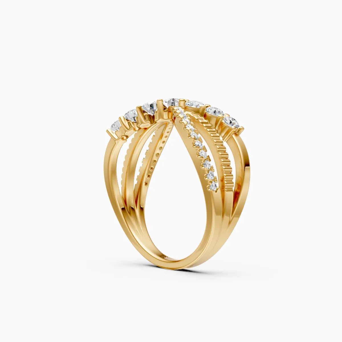 ��Foreva | Round Lab Grown Diamond Cross Ring�� Rings VD_AYN��- Lab Grown Diamonds Jewellery