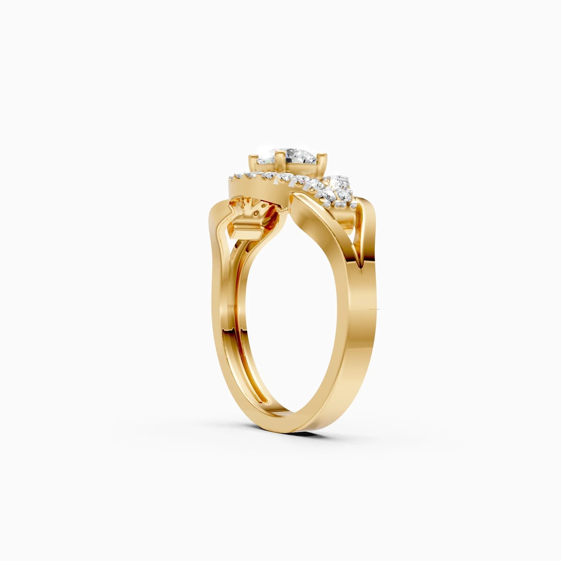 ��Mira | Round Solitaire Eye-Halo Ring�� Rings VD_AYN��- Lab Grown Diamonds Jewellery