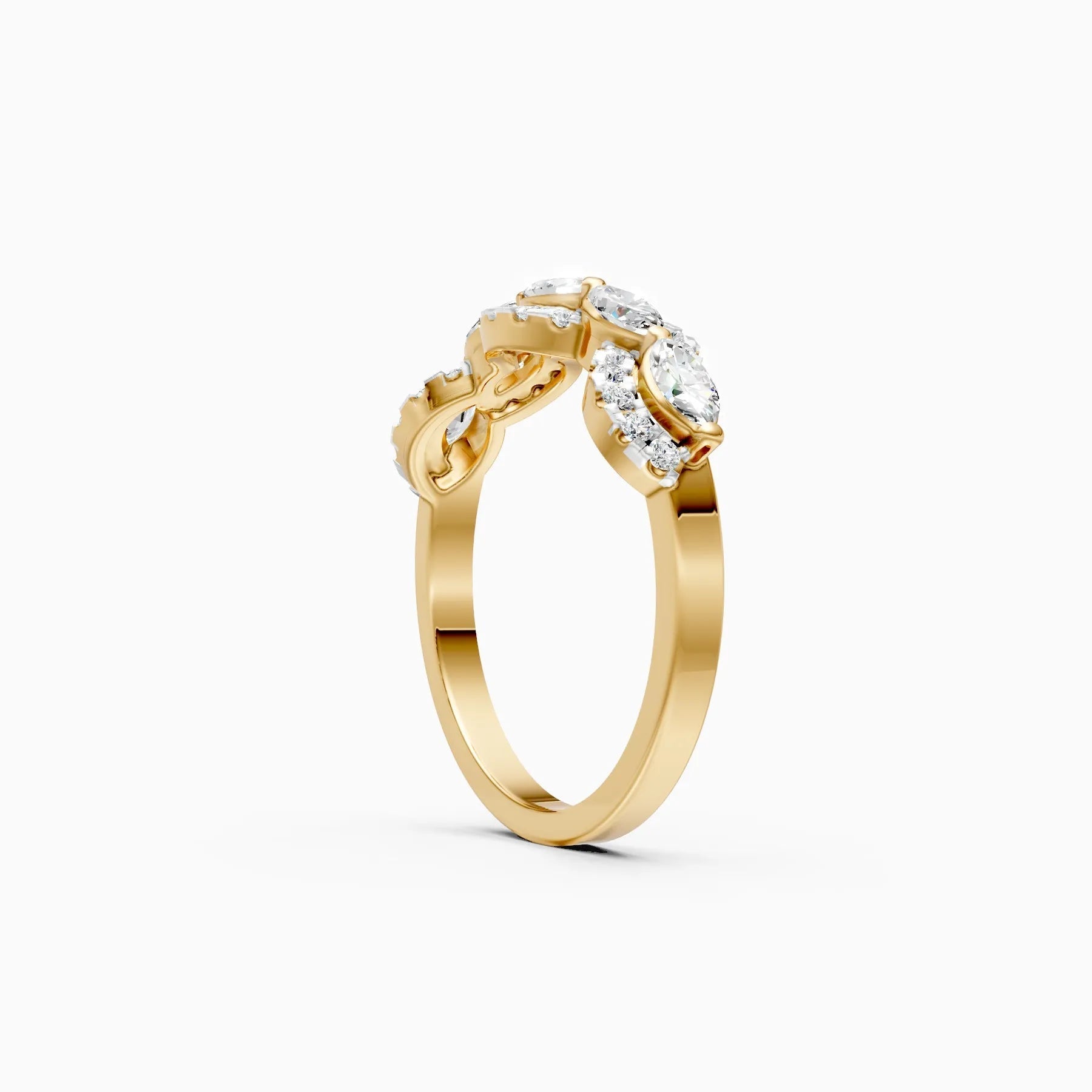 ��Mode | Round & Marquise Lab Grown Diamond Layered Ring�� Rings VD_AYN��- Lab Grown Diamonds Jewellery