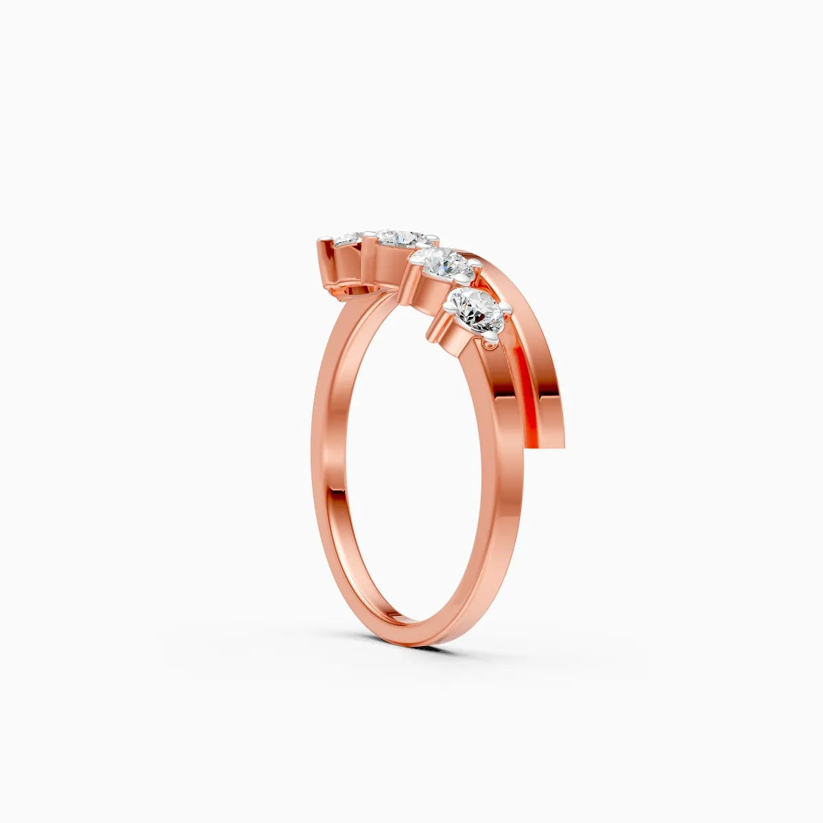 ��Foreva | Round Lab Grown Diamond Bypass Ring�� Rings VD_AYN��- Lab Grown Diamonds Jewellery