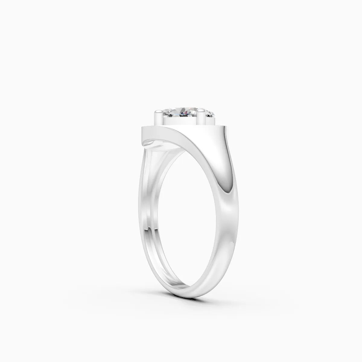 ��Amora | Two-Tone Oval Solitaire Bypass Ring�� Rings VD_AYN��- Lab Grown Diamonds Jewellery
