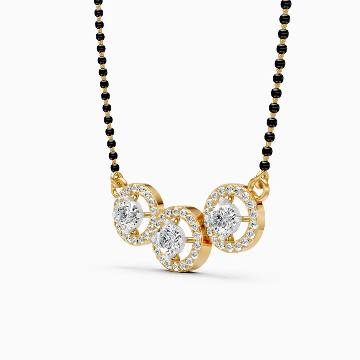 Mira | Halo Solitaire Lab-Grown Diamond Mangalsutra