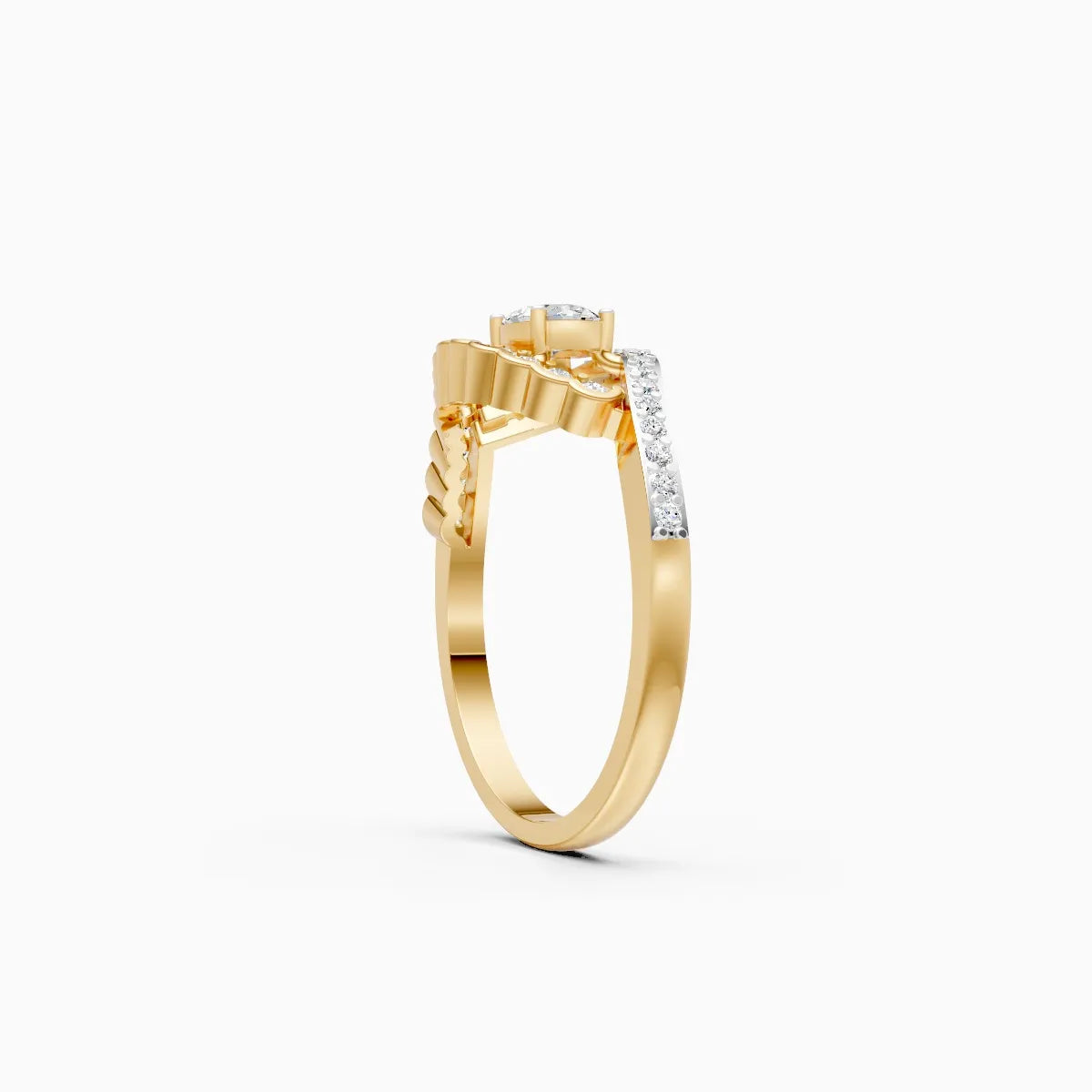��Amara | Round Solitaire Lab Grown Diamond Twirl Ring�� Rings VD_AYN��- Lab Grown Diamonds Jewellery