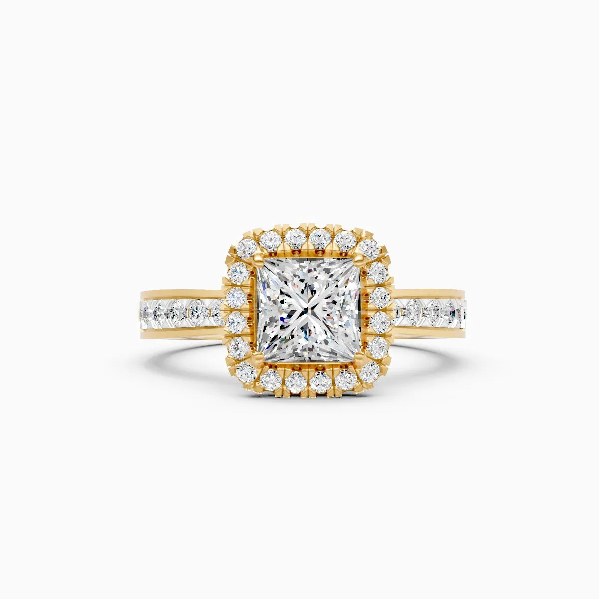 ��Mira | Princess Diamond with Halo Ring�� Rings VD_AYN��- Lab Grown Diamonds Jewellery