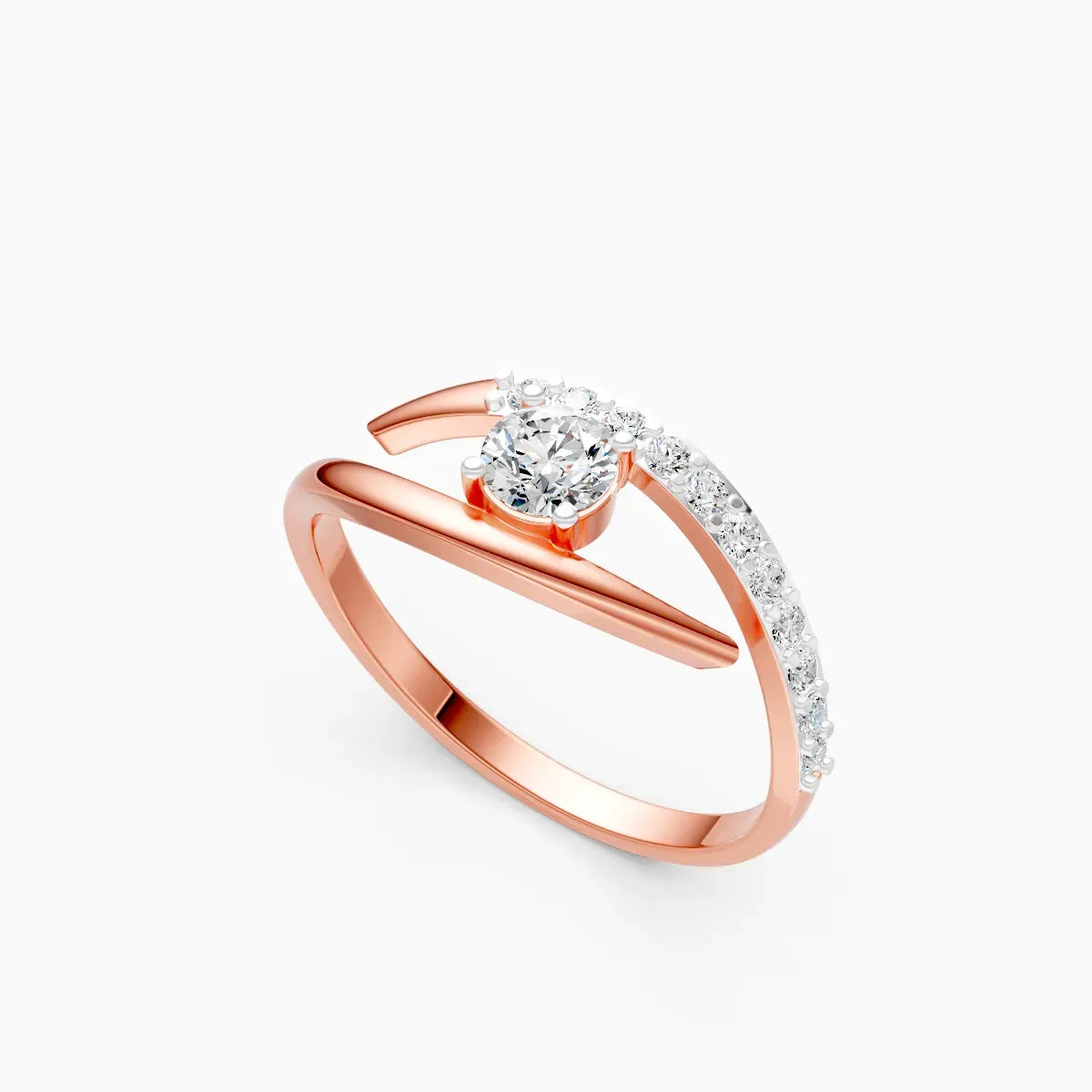 ��Mode | Round Lab Grown Diamond Minimal Bypass Ring�� Rings VD_AYN��- Lab Grown Diamonds Jewellery