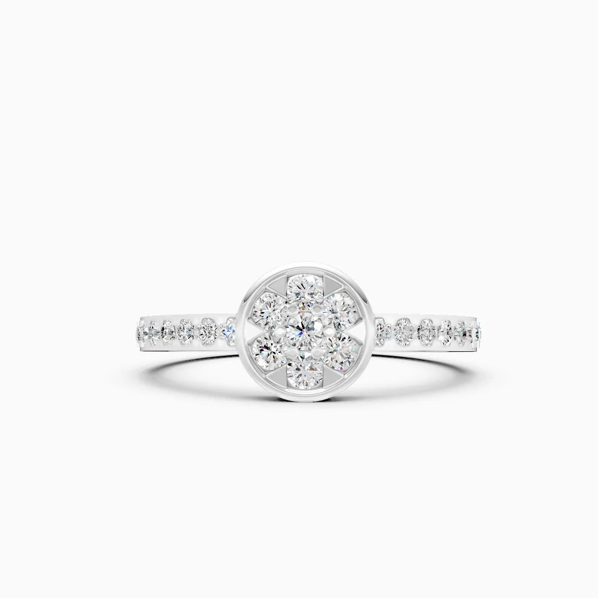 ��Flora | Round Lab Grown Diamonds Floral Design Ring�� Rings VD_AYN��- Lab Grown Diamonds Jewellery