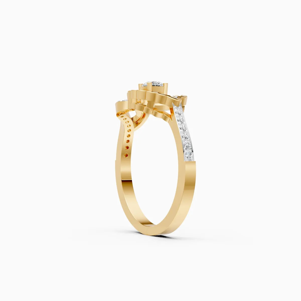 ��Foreva | Round Solitaire Lab Grown Diamond Wave Ring�� Rings VD_AYN��- Lab Grown Diamonds Jewellery