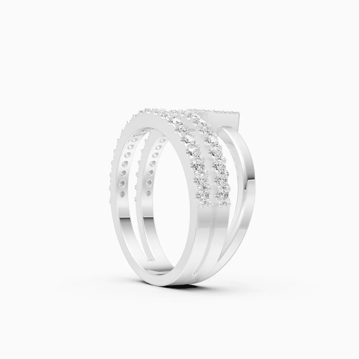��Laya | Round & Baguette Lab Grown Diamonds Split Band Ring�� Rings VD_AYN��- Lab Grown Diamonds Jewellery