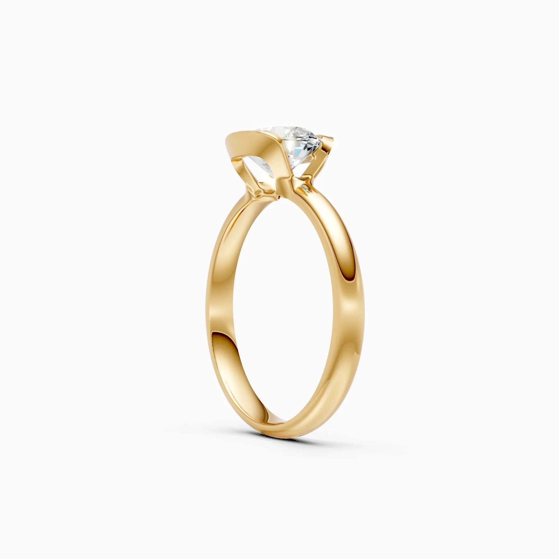 ��Amora | Oval Solitaire Half Bezel Ring�� Rings VD_AYN��- Lab Grown Diamonds Jewellery