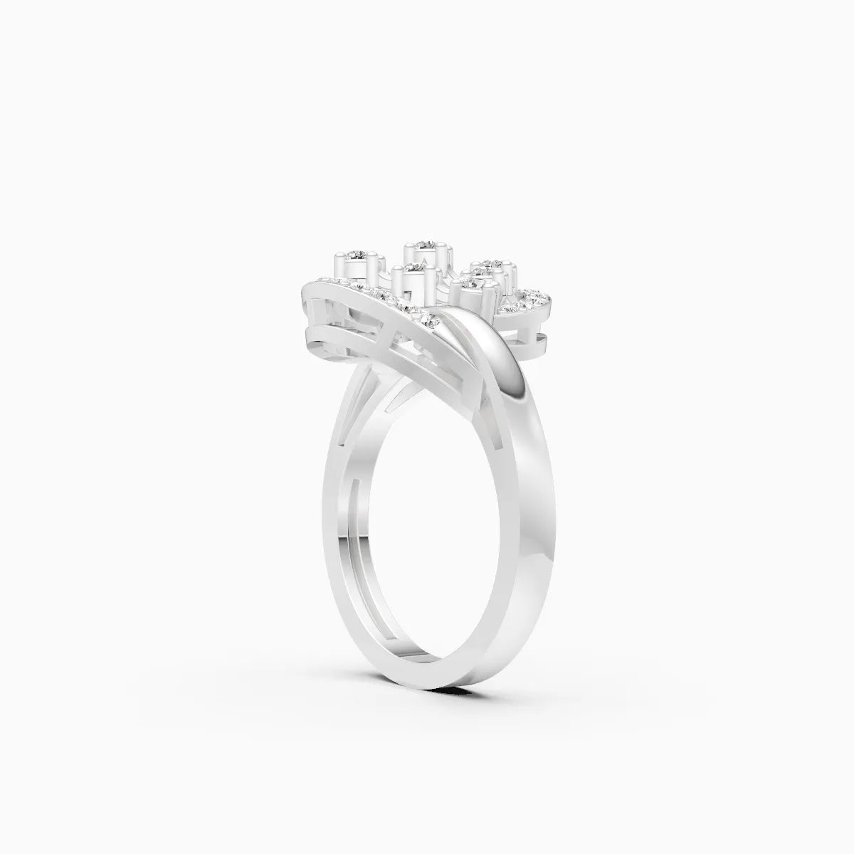 ��Celestia | Round Lab Grown Diamond Lattice Design Ring�� Rings VD_AYN��- Lab Grown Diamonds Jewellery