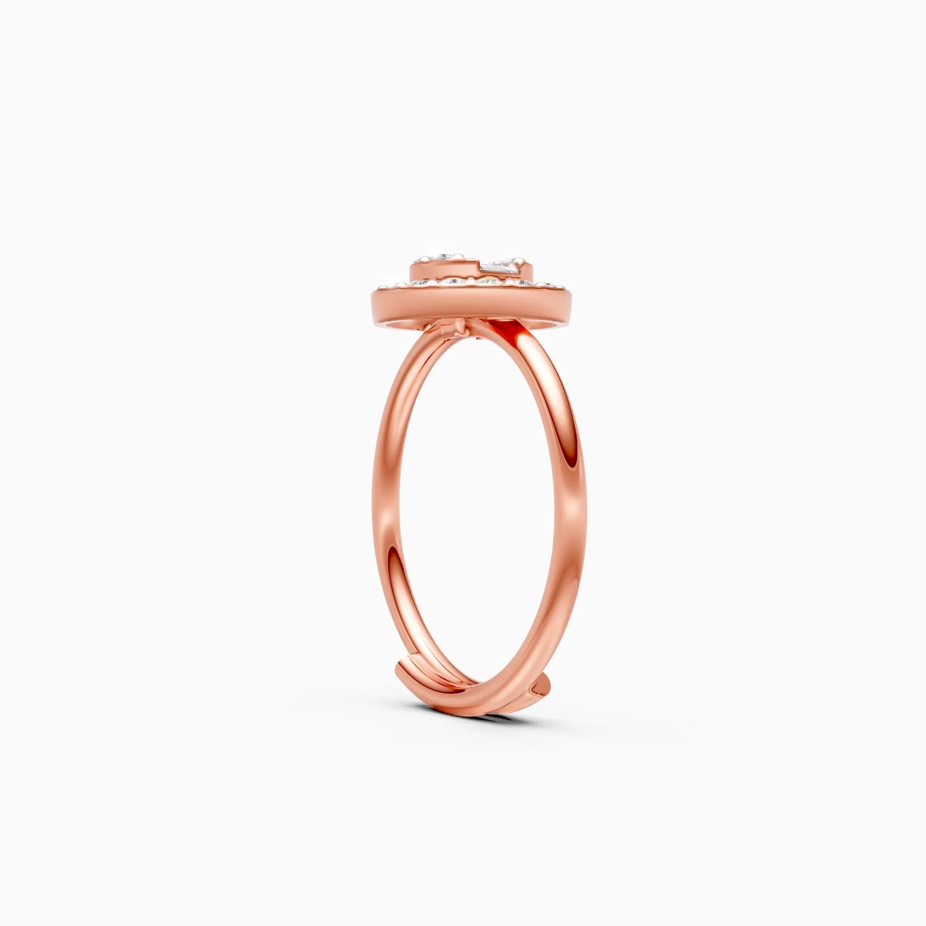 ��Sol | Round & Baguette Lab Grown Diamond Halo Ring�� Rings VD_AYN��- Lab Grown Diamonds Jewellery
