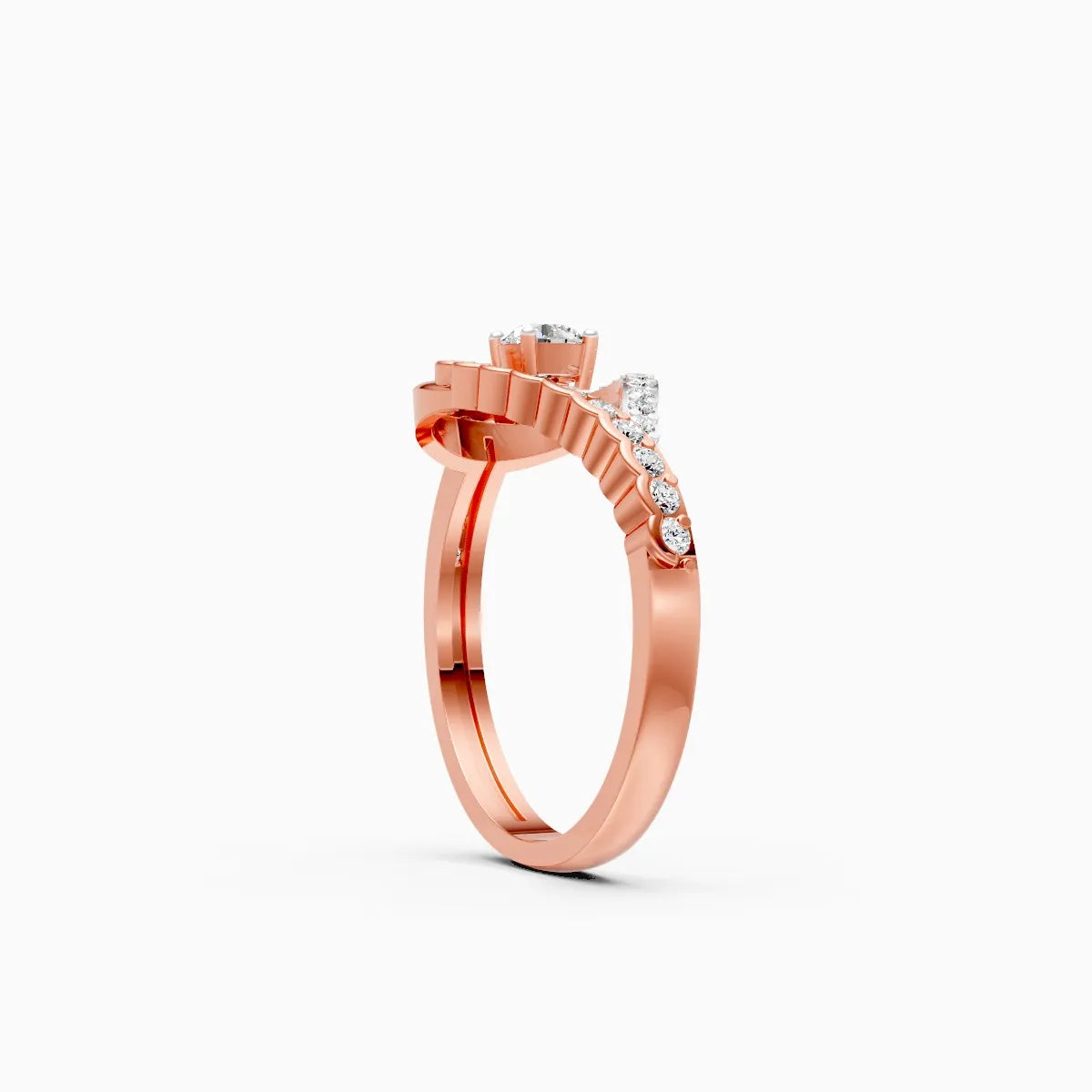 ��Mira | Two-Tone Round Lab Grown Diamond Halo Ring�� Rings VD_AYN��- Lab Grown Diamonds Jewellery