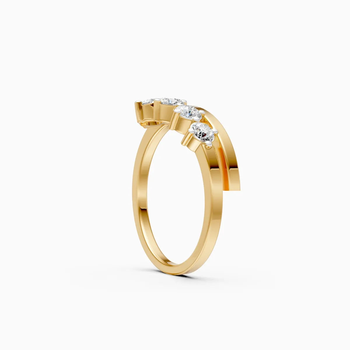 ��Foreva | Round Lab Grown Diamond Bypass Ring�� Rings VD_AYN��- Lab Grown Diamonds Jewellery