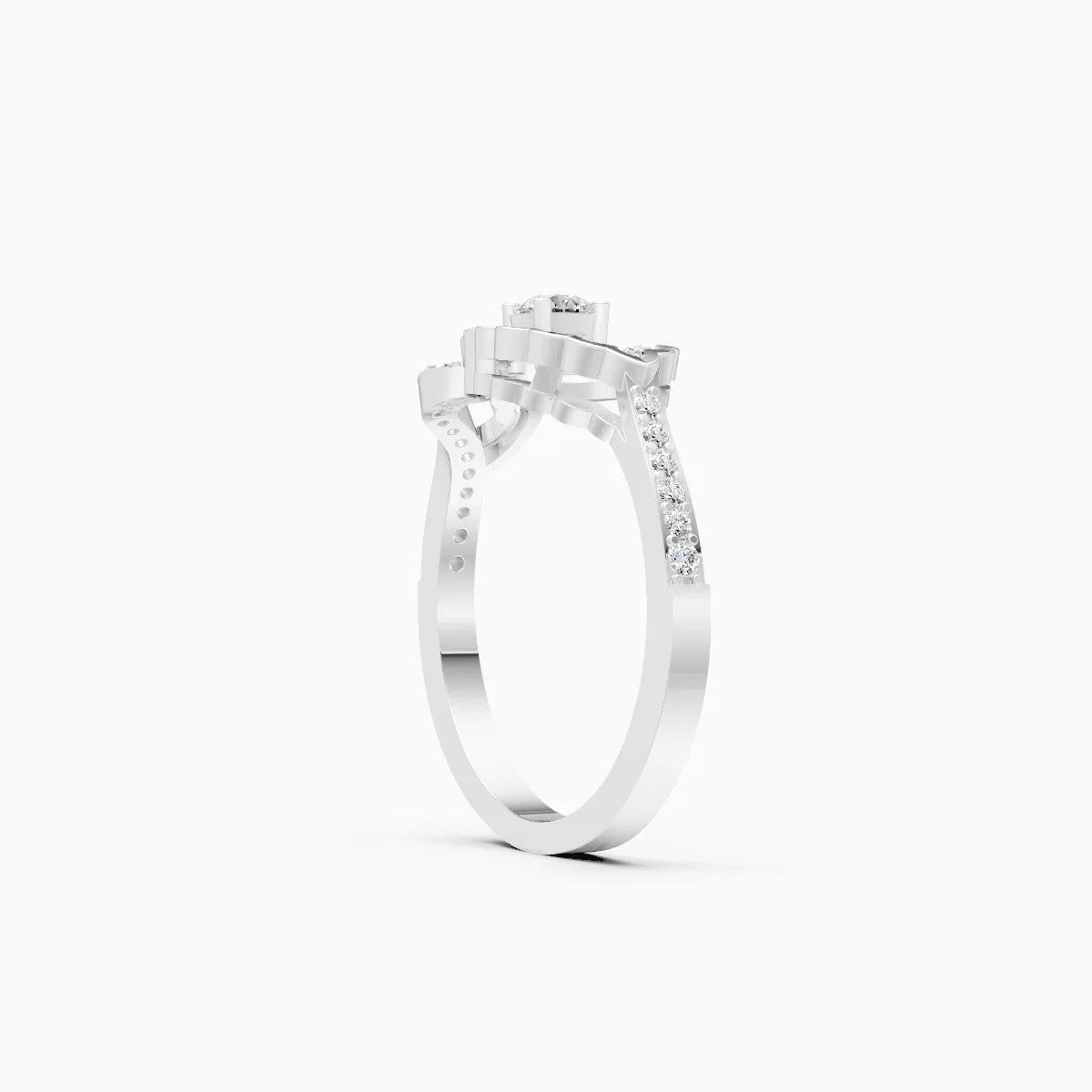��Foreva | Round Solitaire Lab Grown Diamond Wave Ring�� Rings VD_AYN��- Lab Grown Diamonds Jewellery