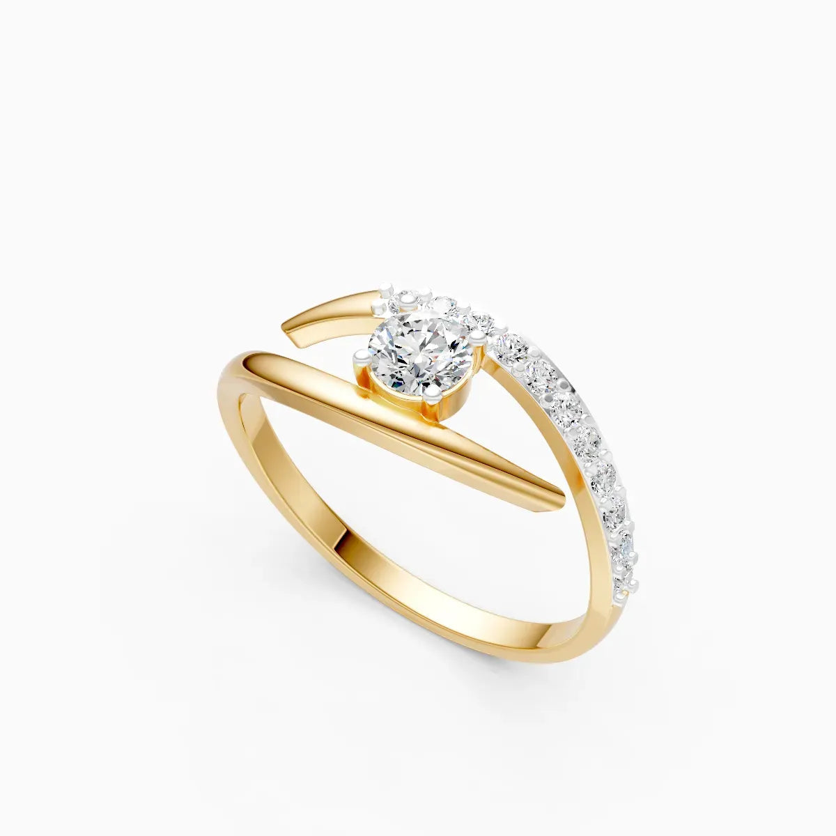 ��Mode | Round Lab Grown Diamond Minimal Bypass Ring�� Rings VD_AYN��- Lab Grown Diamonds Jewellery