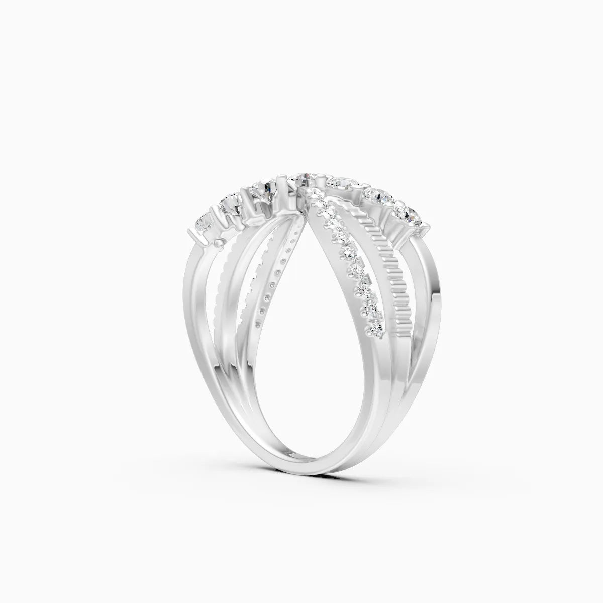 ��Foreva | Round Lab Grown Diamond Cross Ring�� Rings VD_AYN��- Lab Grown Diamonds Jewellery