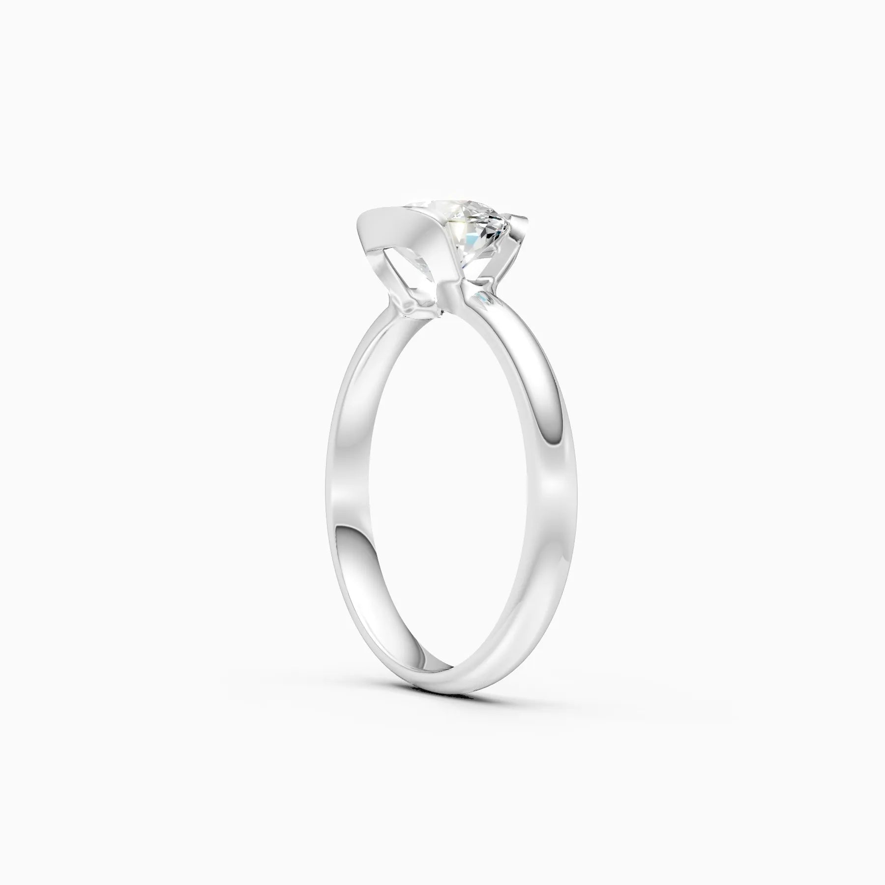 ��Amora | Oval Solitaire Half Bezel Ring�� Rings VD_AYN��- Lab Grown Diamonds Jewellery