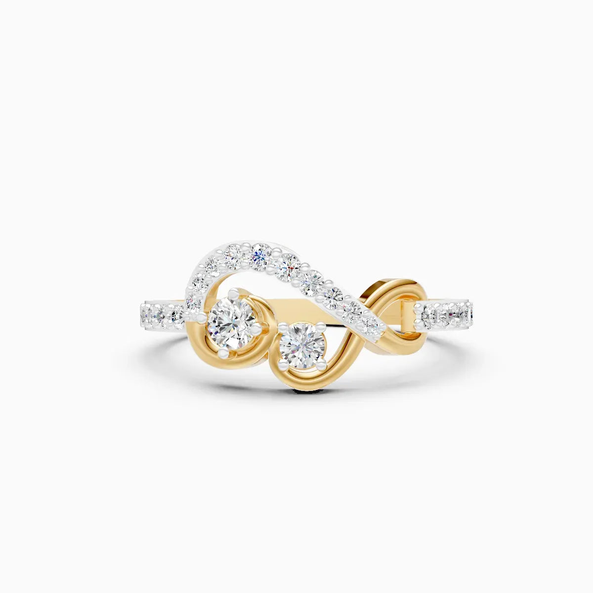 ��Aroha | Round Lab Grown Diamonds Twirly Ring�� Rings VD_AYN��- Lab Grown Diamonds Jewellery