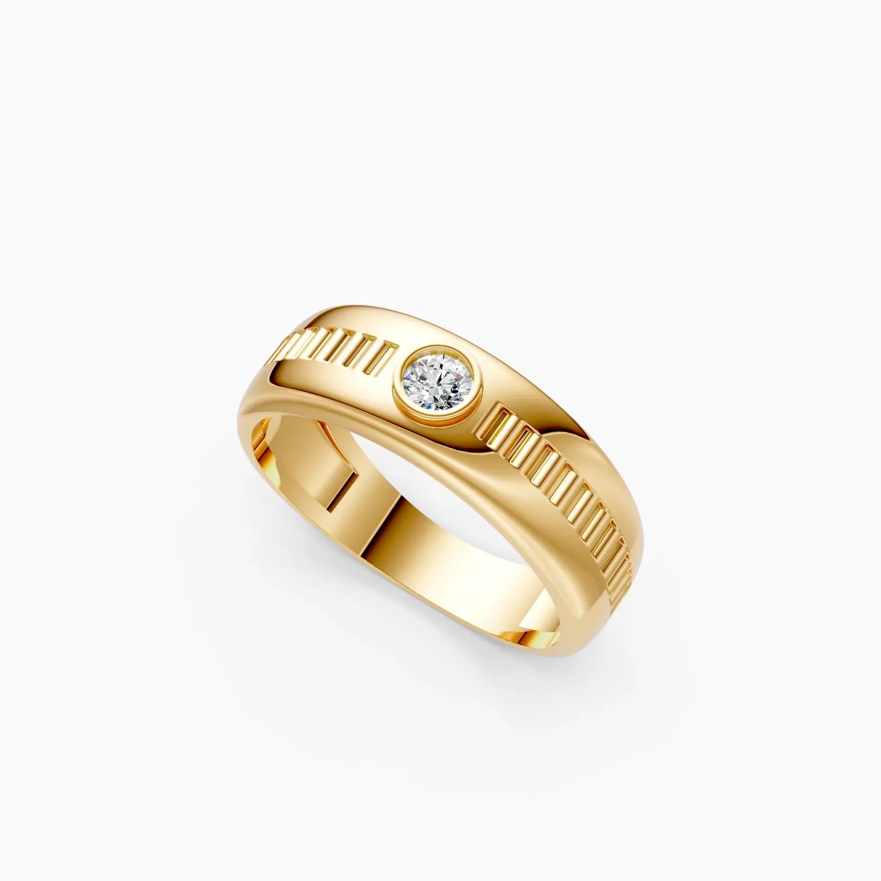 Veer | Lumen Men's Bezel-Set Round Solitaire Ring