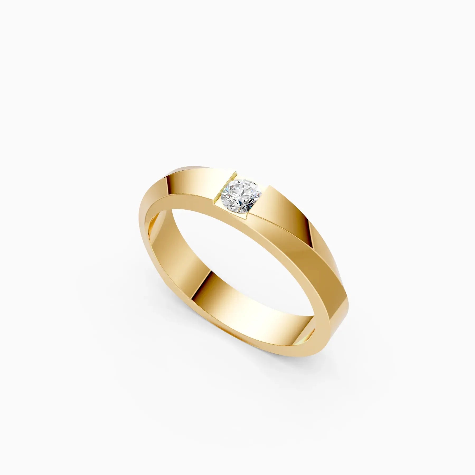 Veer | Arc Men's Flush-Set Solitaire Ring