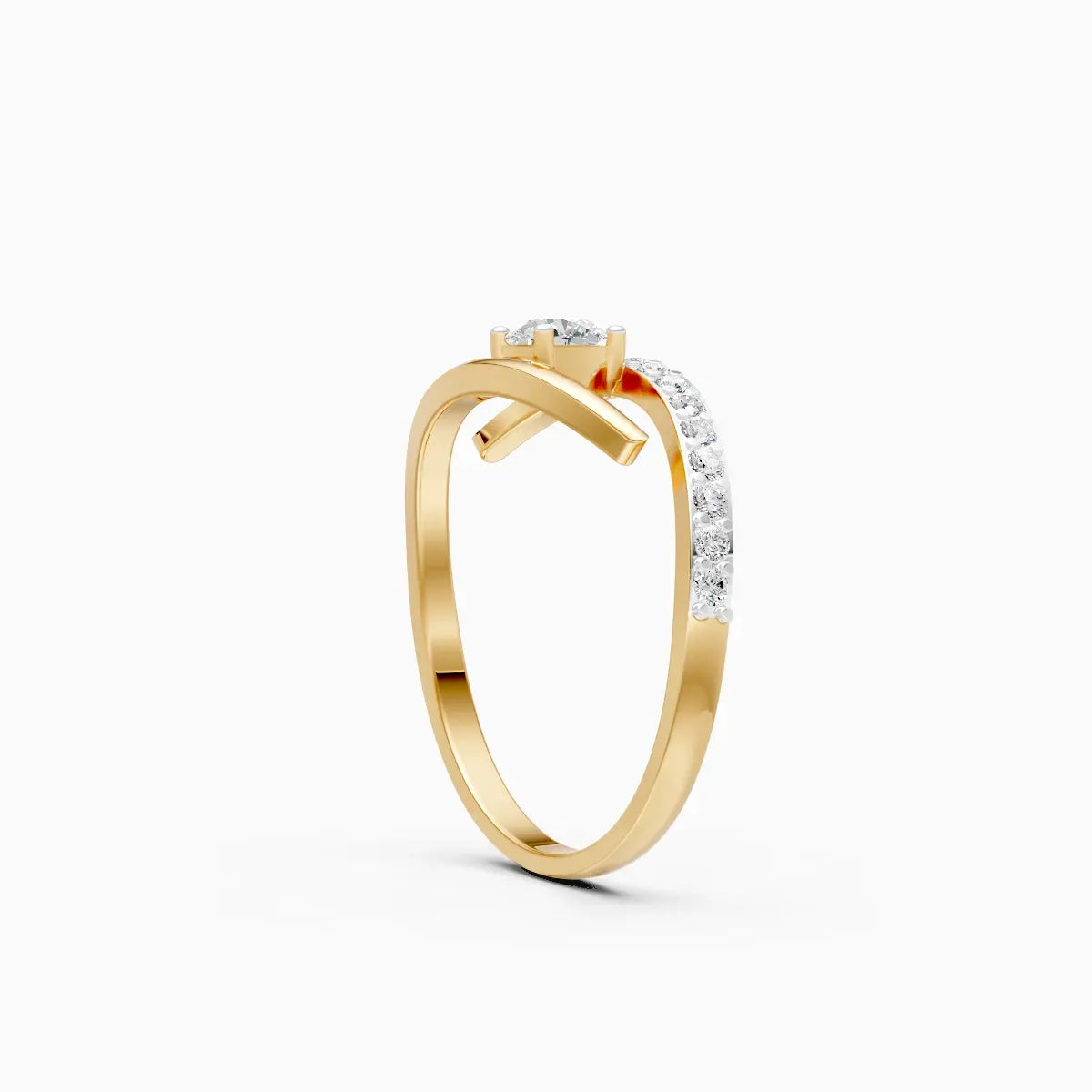 ��Mode | Round Lab Grown Diamond Minimal Bypass Ring�� Rings VD_AYN��- Lab Grown Diamonds Jewellery