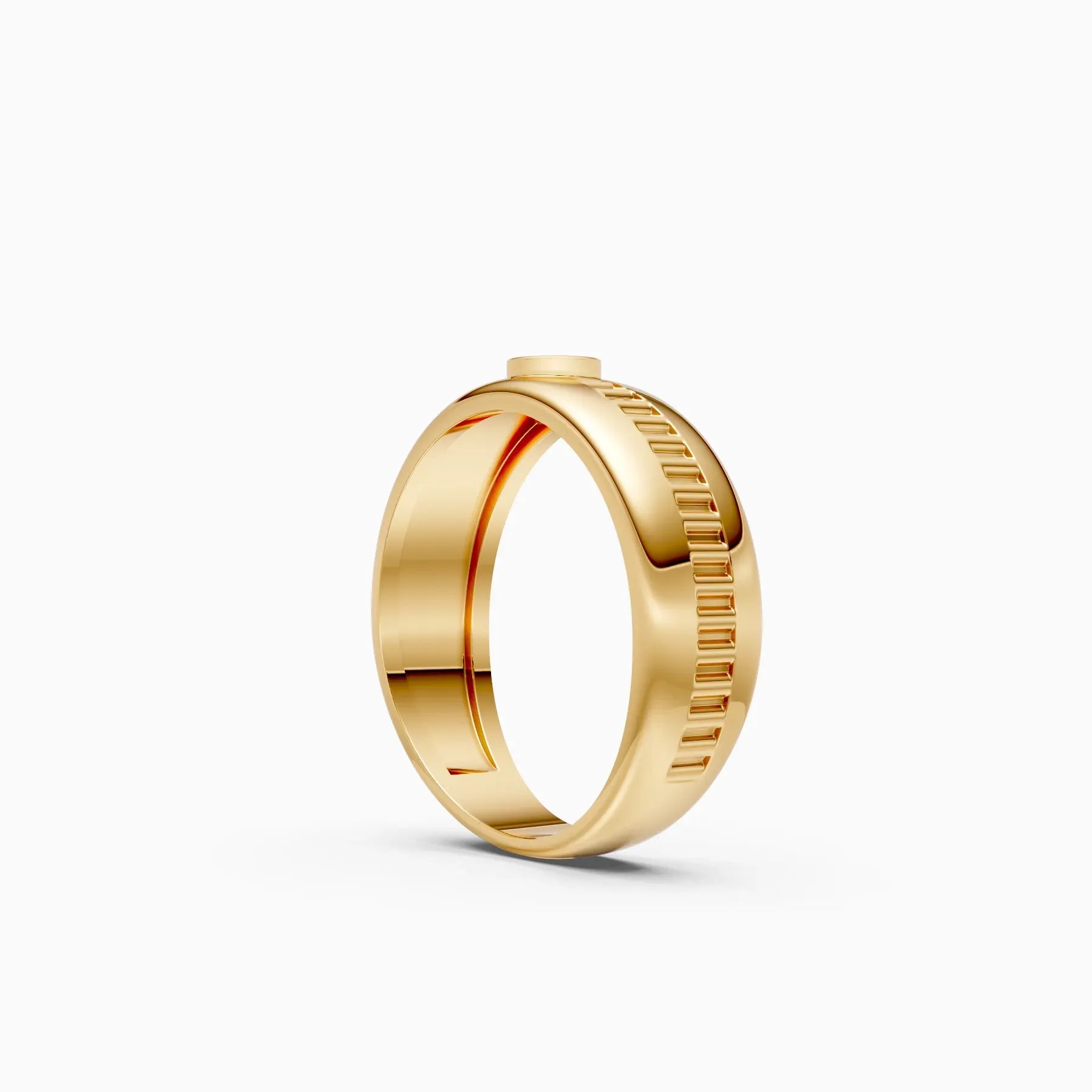 Veer | Lumen Men's Bezel-Set Round Solitaire Ring