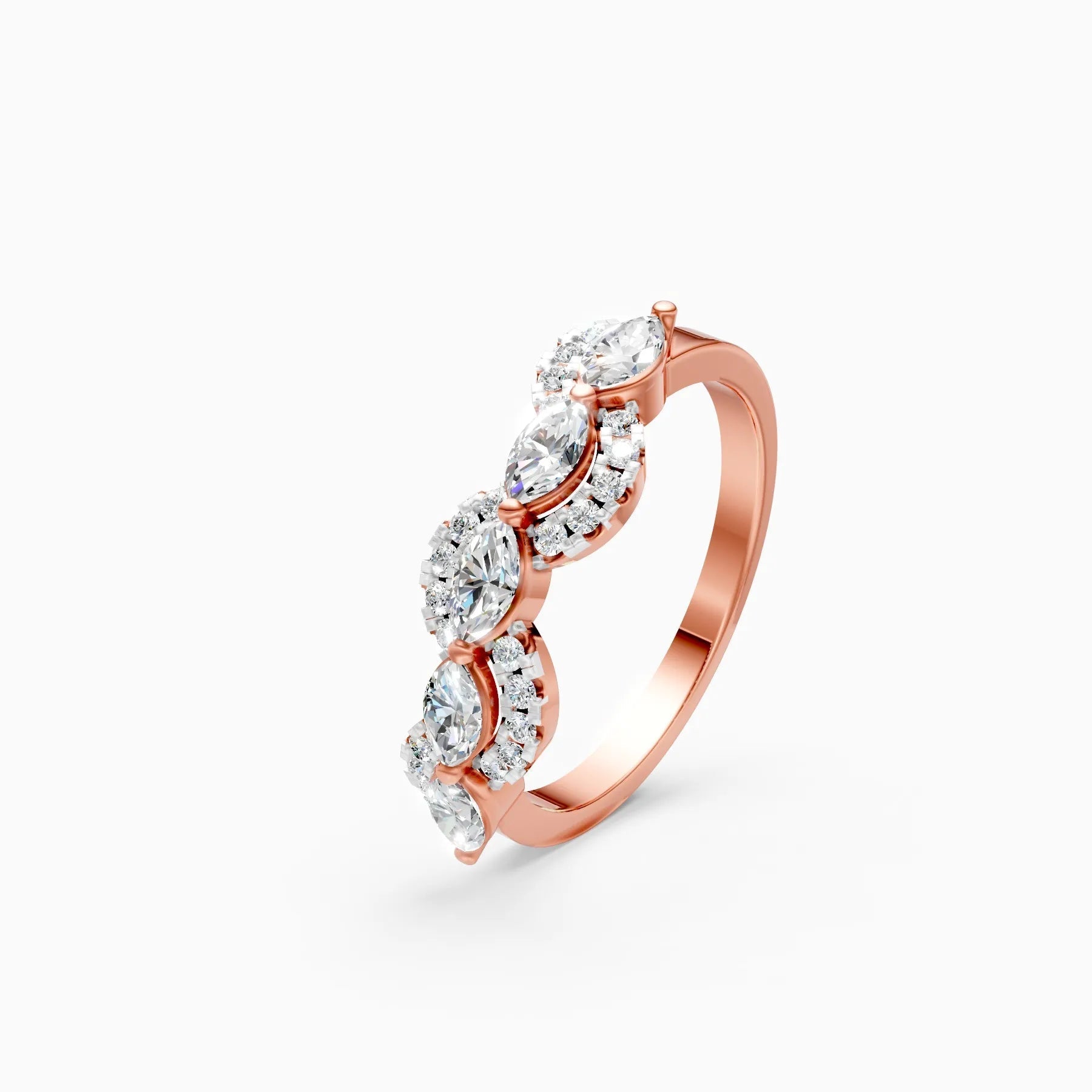 ��Mode | Round & Marquise Lab Grown Diamond Layered Ring�� Rings VD_AYN��- Lab Grown Diamonds Jewellery