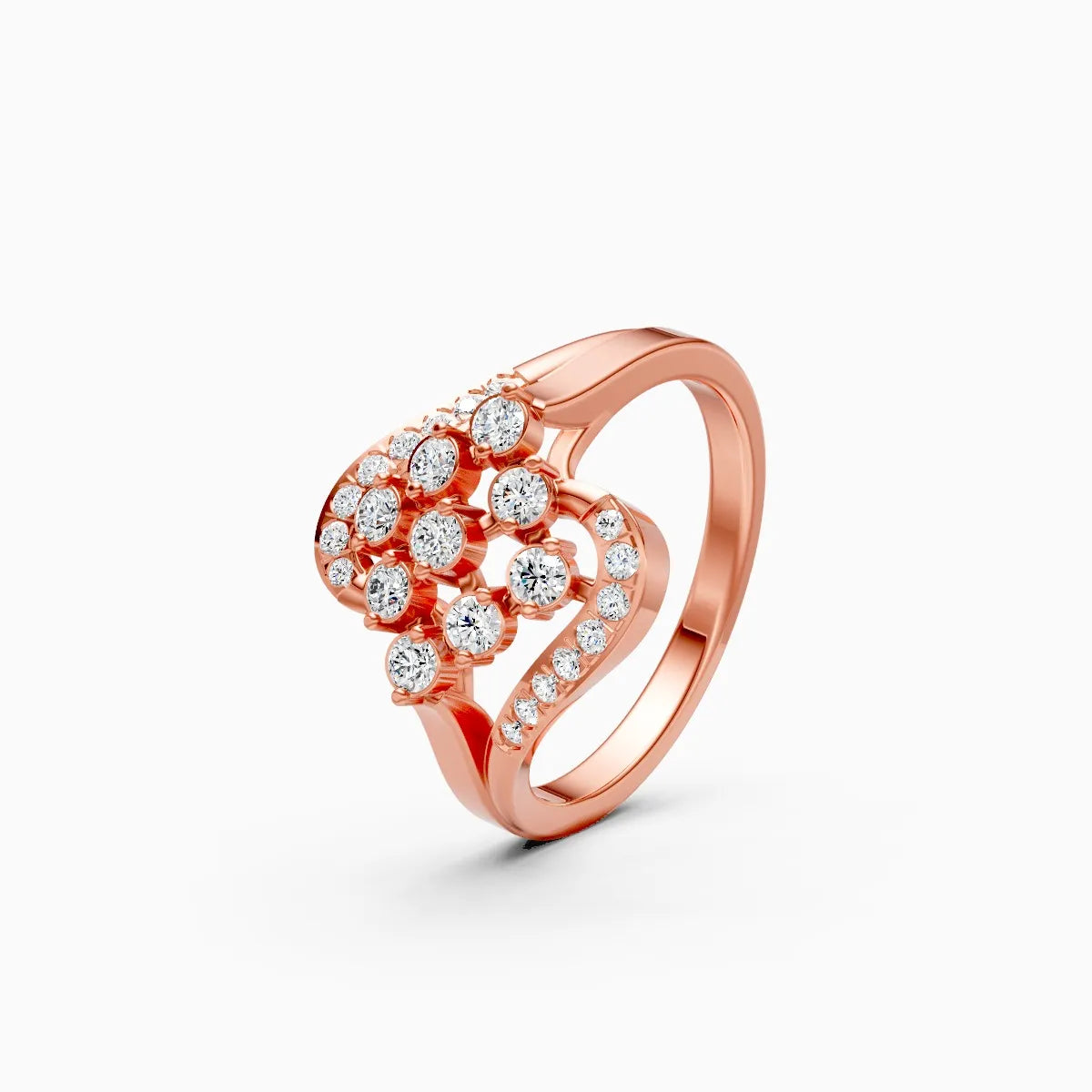 ��Celestia | Round Lab Grown Diamonds Lattice Cluster Ring�� Rings VD_AYN��- Lab Grown Diamonds Jewellery