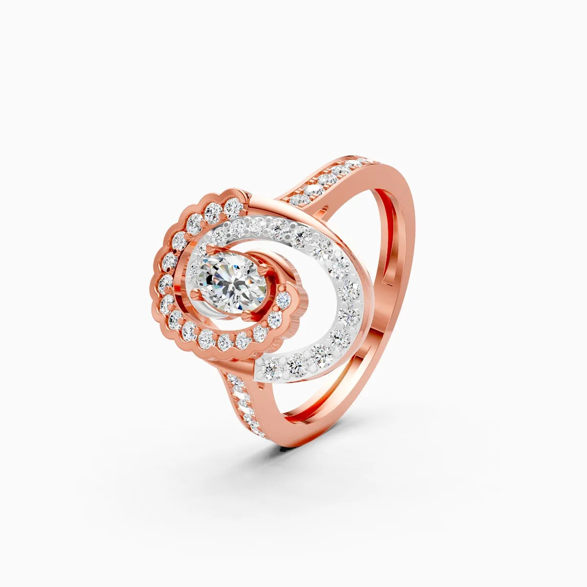 ��Mira | Oval Lab Grown Diamond Vortex Ring�� Rings VD_AYN��- Lab Grown Diamonds Jewellery