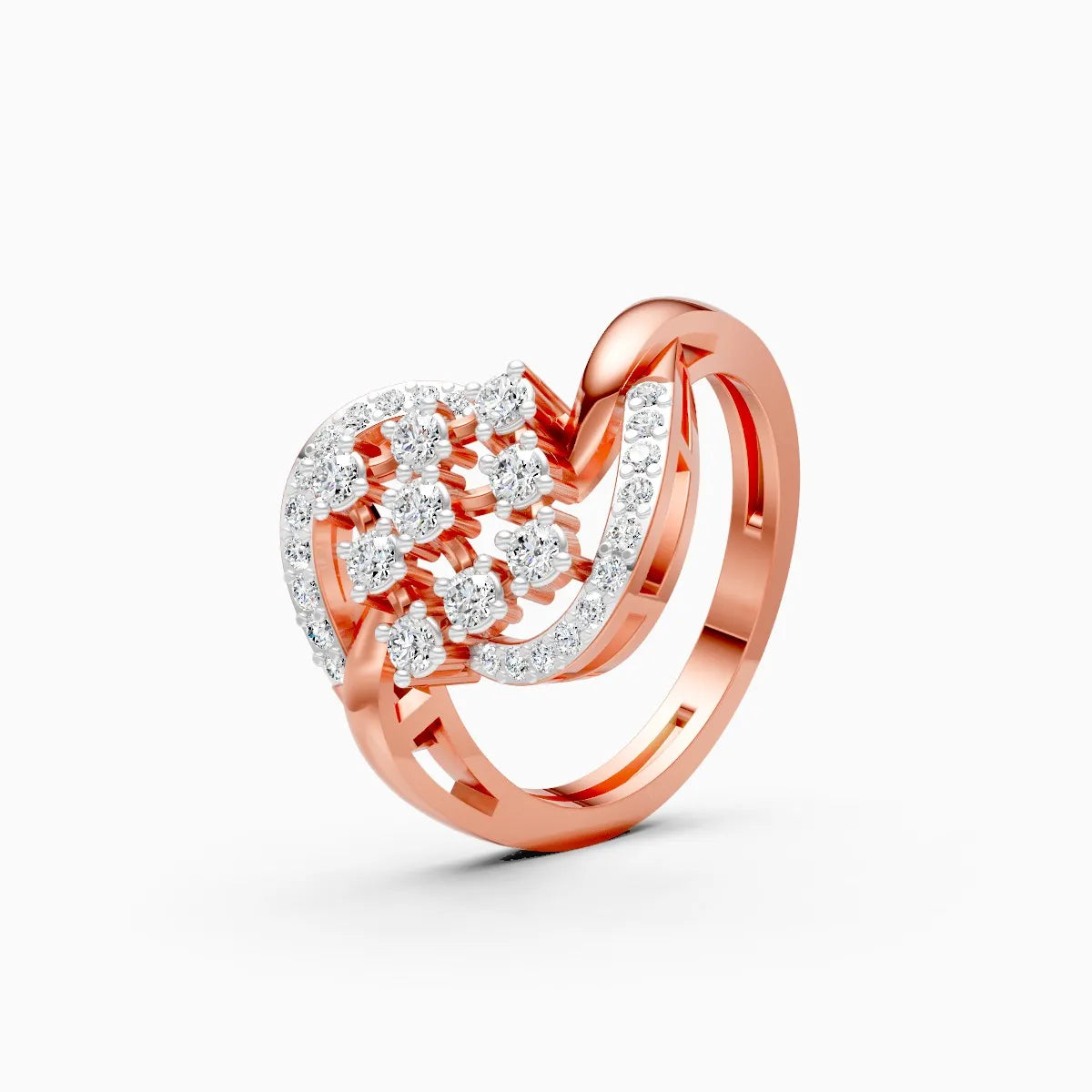 ��Celestia | Round Lab Grown Diamond Lattice Design Ring�� Rings VD_AYN��- Lab Grown Diamonds Jewellery