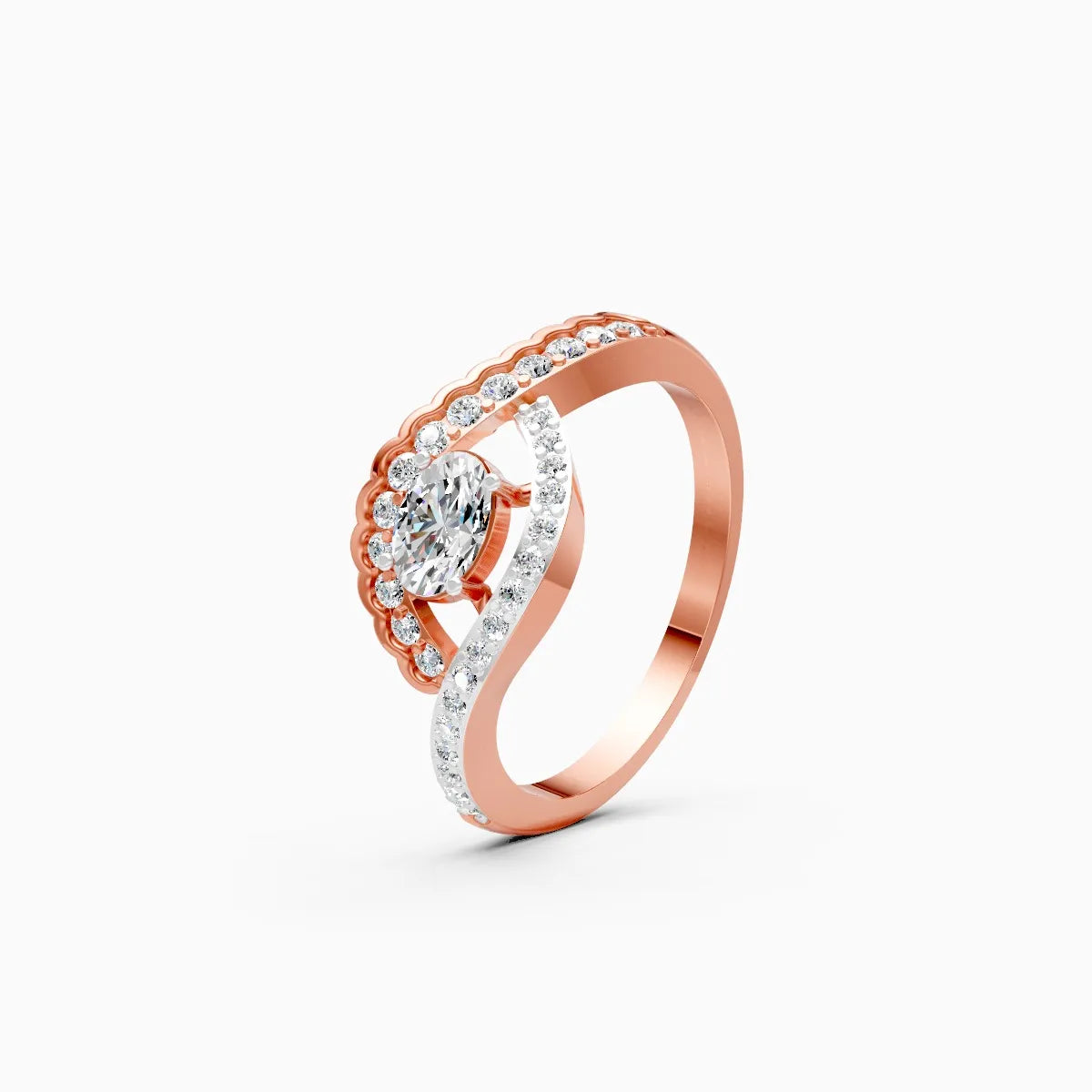 ��Amara | Round Solitaire Lab Grown Diamond Twirl Ring�� Rings VD_AYN��- Lab Grown Diamonds Jewellery