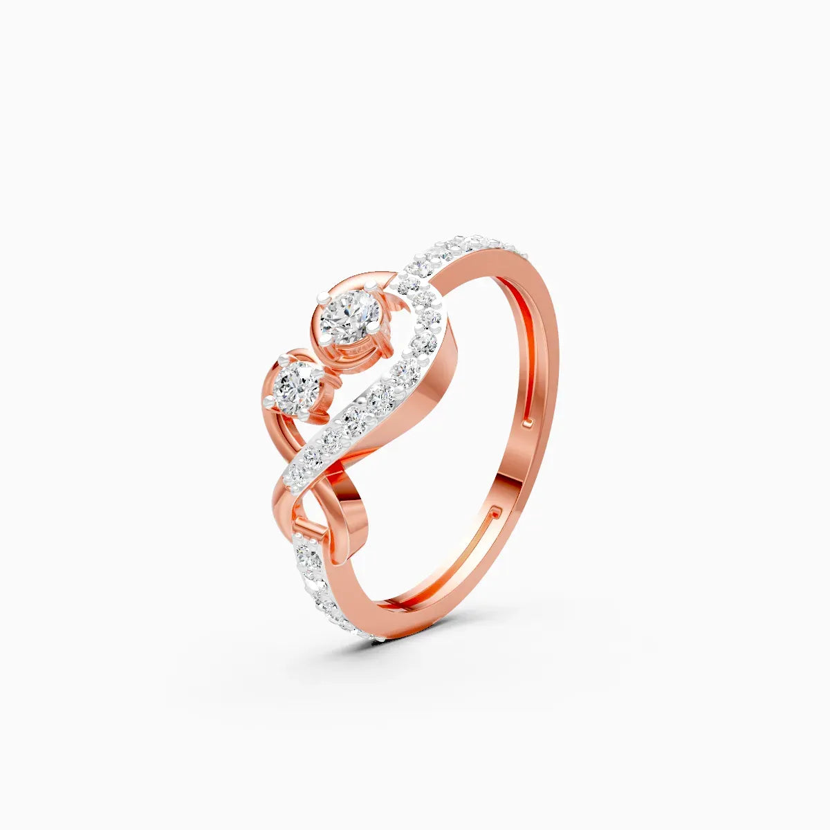 ��Aroha | Round Lab Grown Diamonds Twirly Ring�� Rings VD_AYN��- Lab Grown Diamonds Jewellery