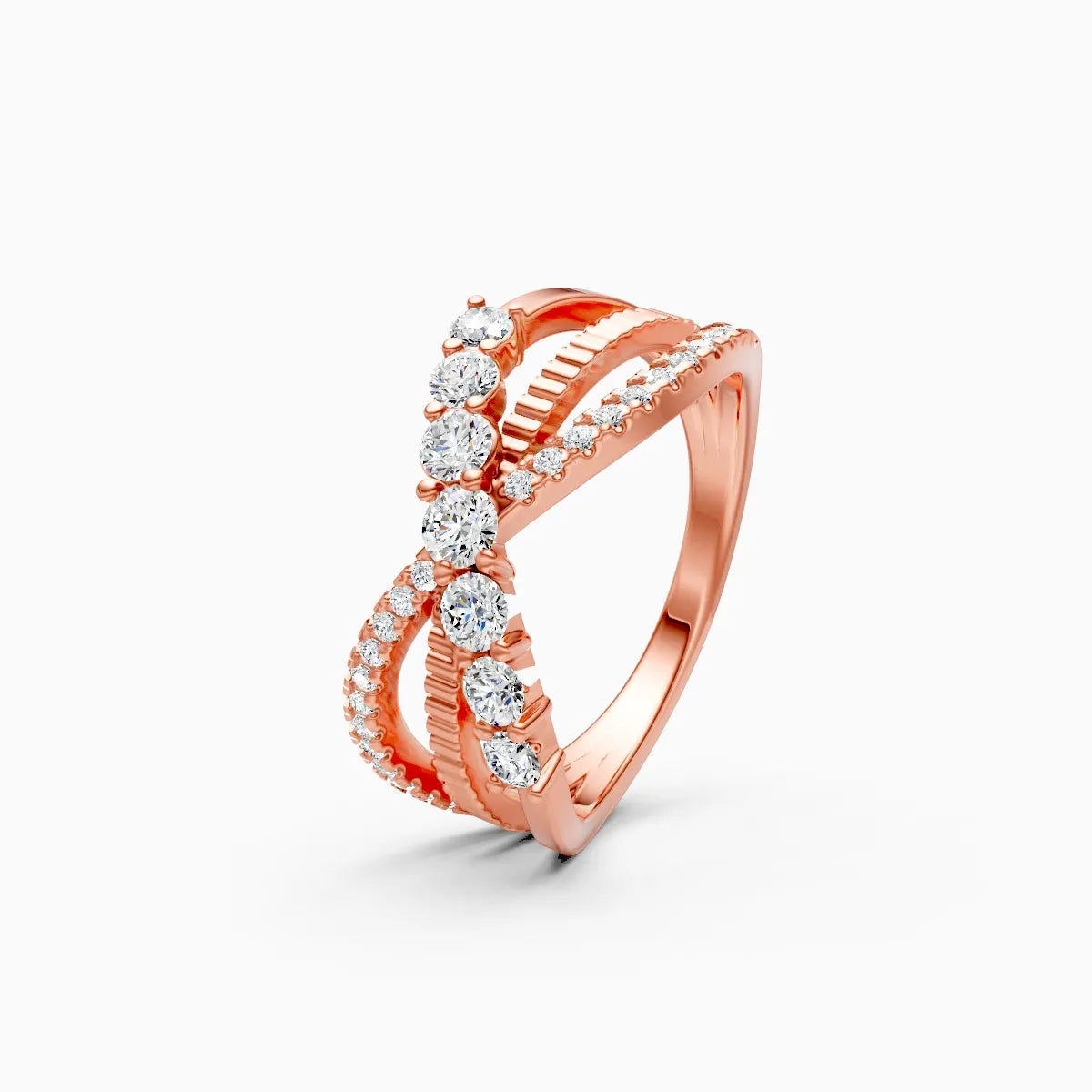 ��Foreva | Round Lab Grown Diamond Cross Ring�� Rings VD_AYN��- Lab Grown Diamonds Jewellery
