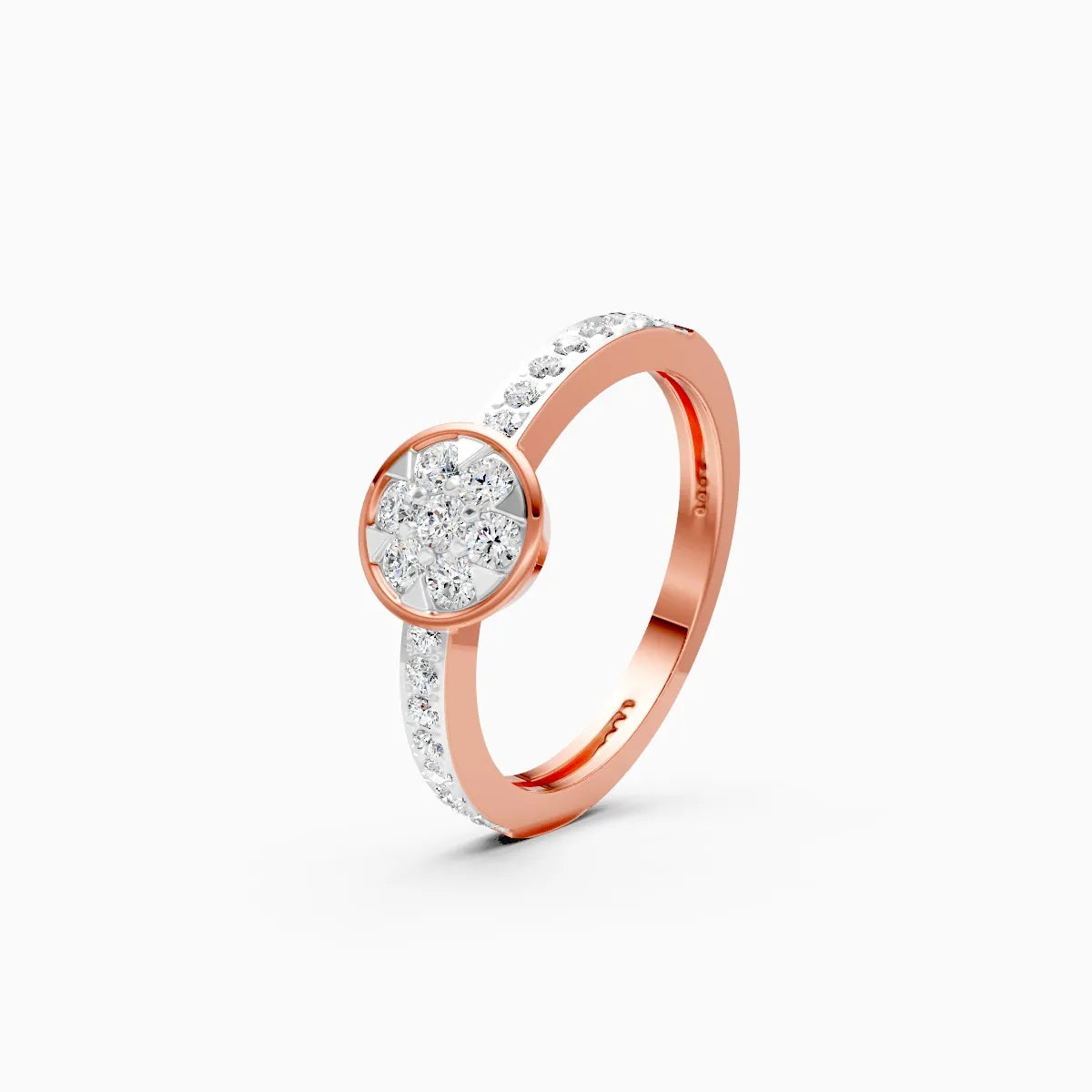 ��Flora | Round Lab Grown Diamonds Floral Design Ring�� Rings VD_AYN��- Lab Grown Diamonds Jewellery