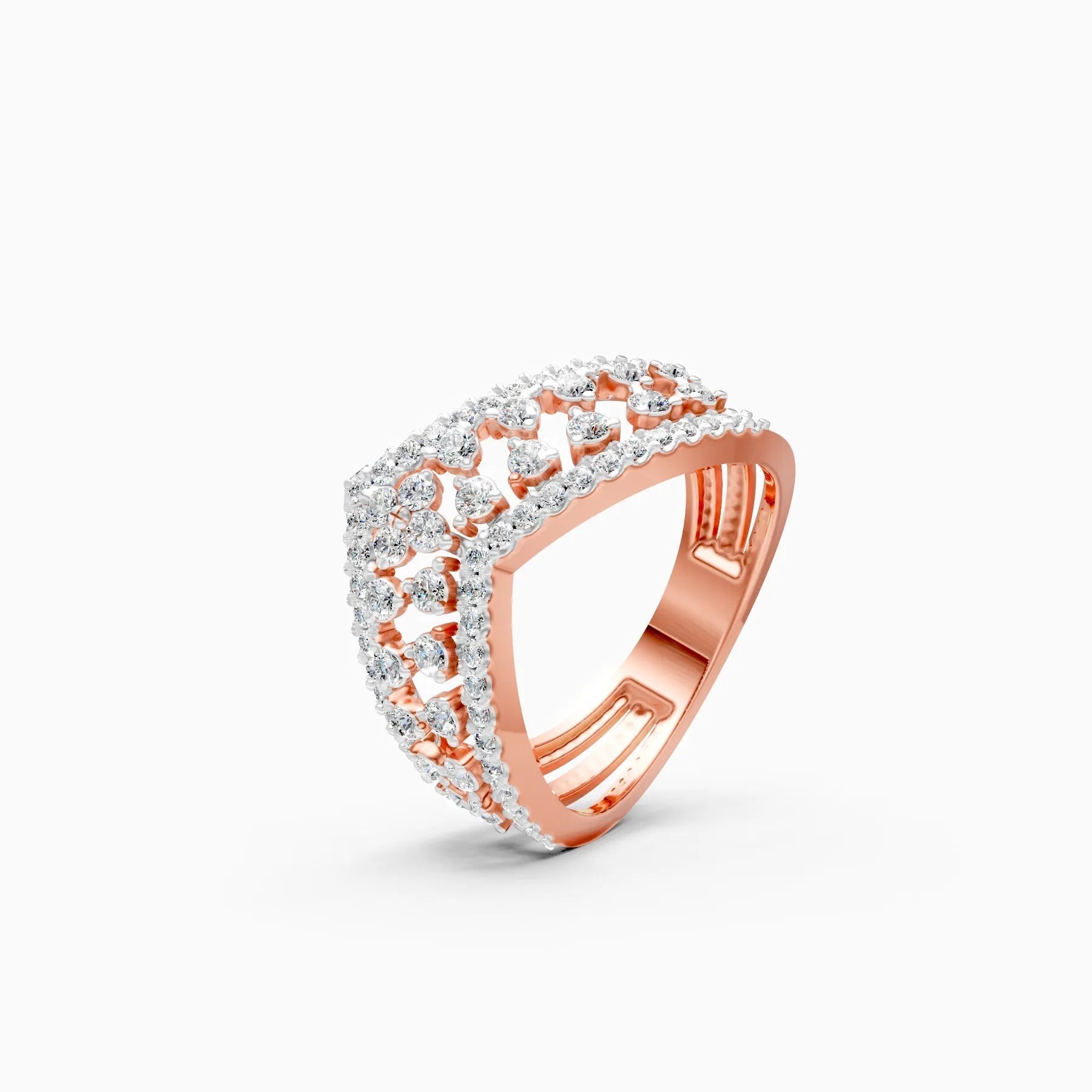 ��Raya | Round Lab Grown Diamond Crown Ring�� Rings VD_AYN��- Lab Grown Diamonds Jewellery