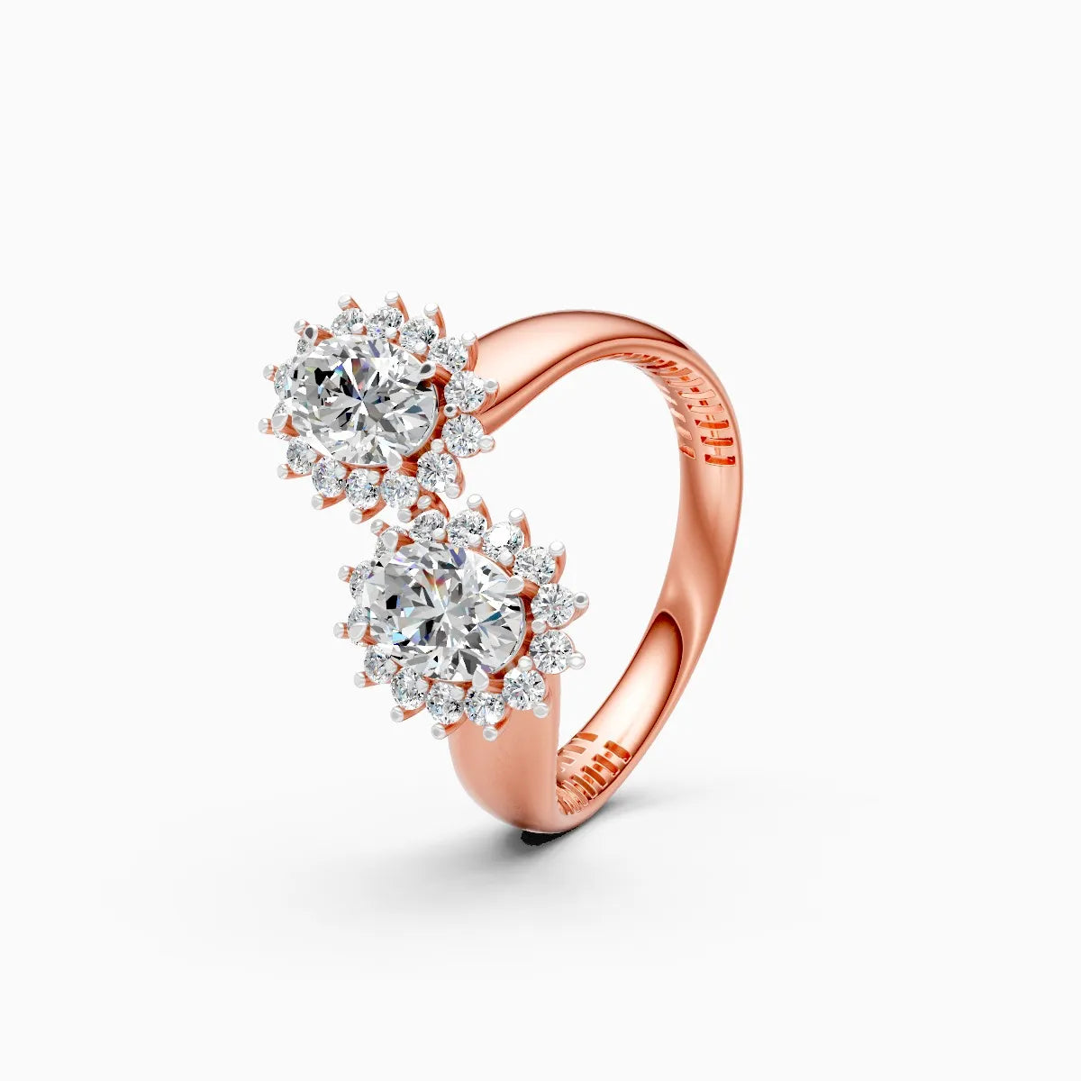 ��Sol | Oval Lab Grown Diamond with Halo Open Ring�� Rings VD_AYN��- Lab Grown Diamonds Jewellery