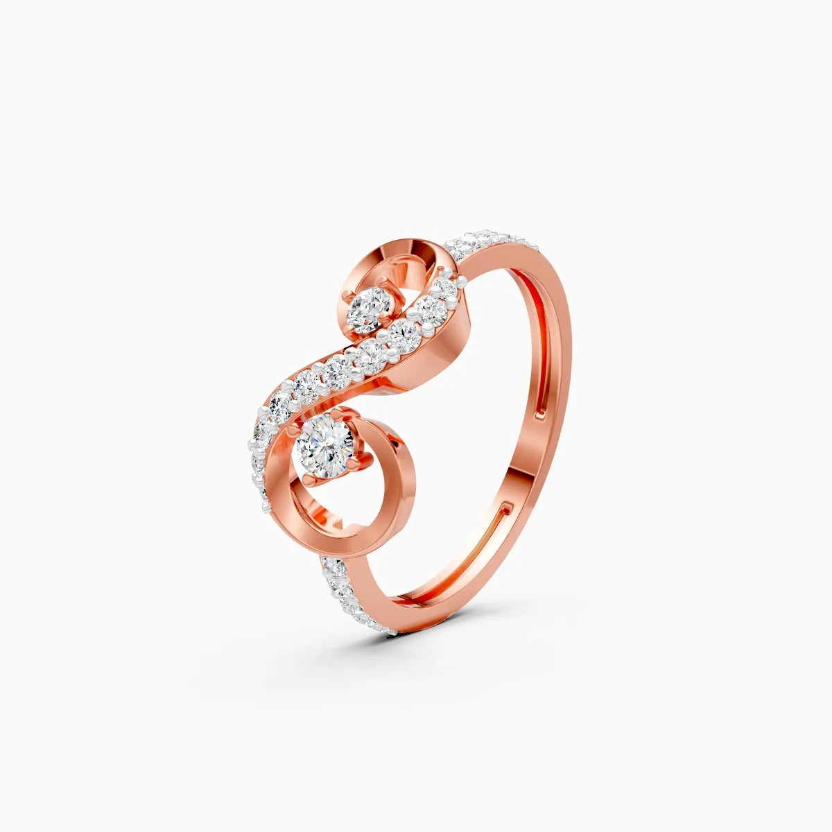 ��Foreva | Round Lab Grown Diamond Spiral Ring�� Rings VD_AYN��- Lab Grown Diamonds Jewellery