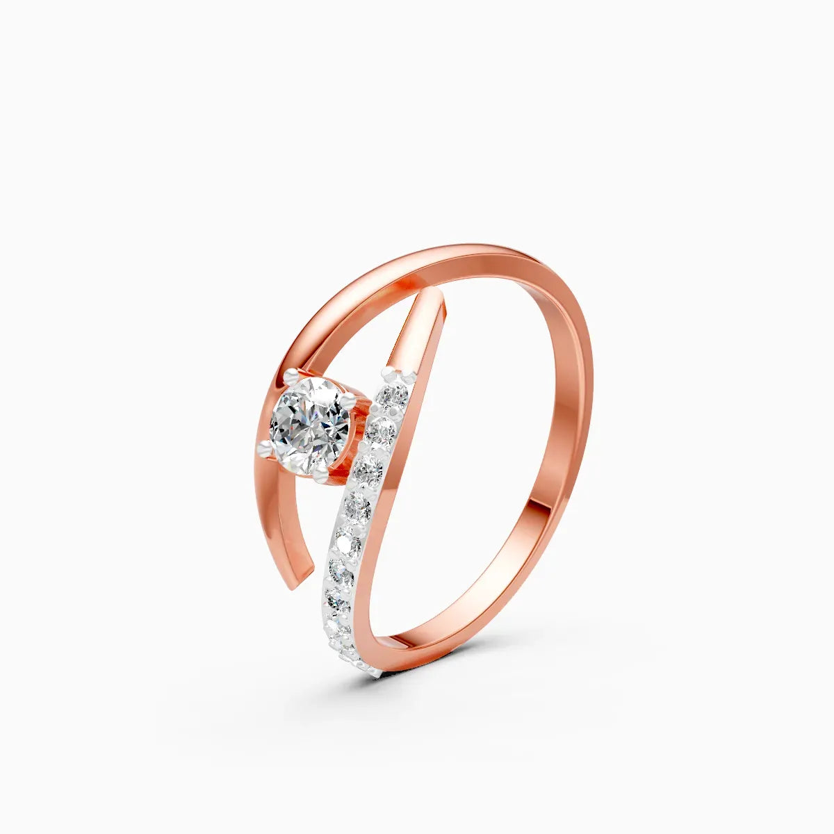 ��Mode | Round Lab Grown Diamond Minimal Bypass Ring�� Rings VD_AYN��- Lab Grown Diamonds Jewellery