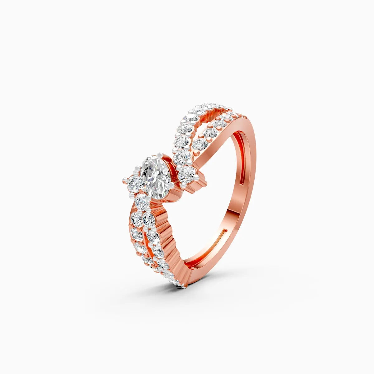 ��Mode | Round & Oval Lab Grown Diamond Split Band Ring�� Rings VD_AYN��- Lab Grown Diamonds Jewellery