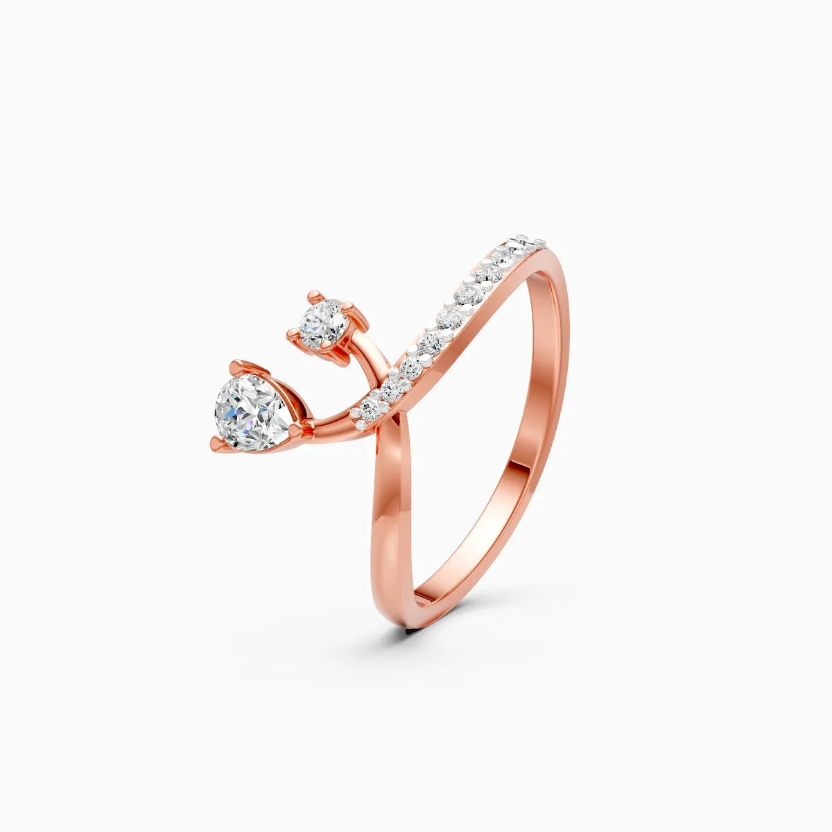 ��Mode | Round & Pear Lab Grown Diamond Criss-Cross Ring�� Rings VD_AYN��- Lab Grown Diamonds Jewellery