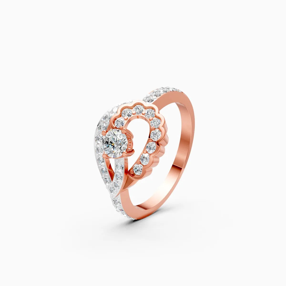 ��Mode | Round Diamond with Side Lab Grown Diamonds Twirl Ring�� Rings VD_AYN��- Lab Grown Diamonds Jewellery