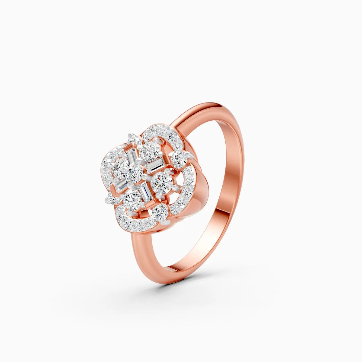 ��Flora | Lab Grown Diamond Clover Ring�� Rings VD_AYN��- Lab Grown Diamonds Jewellery