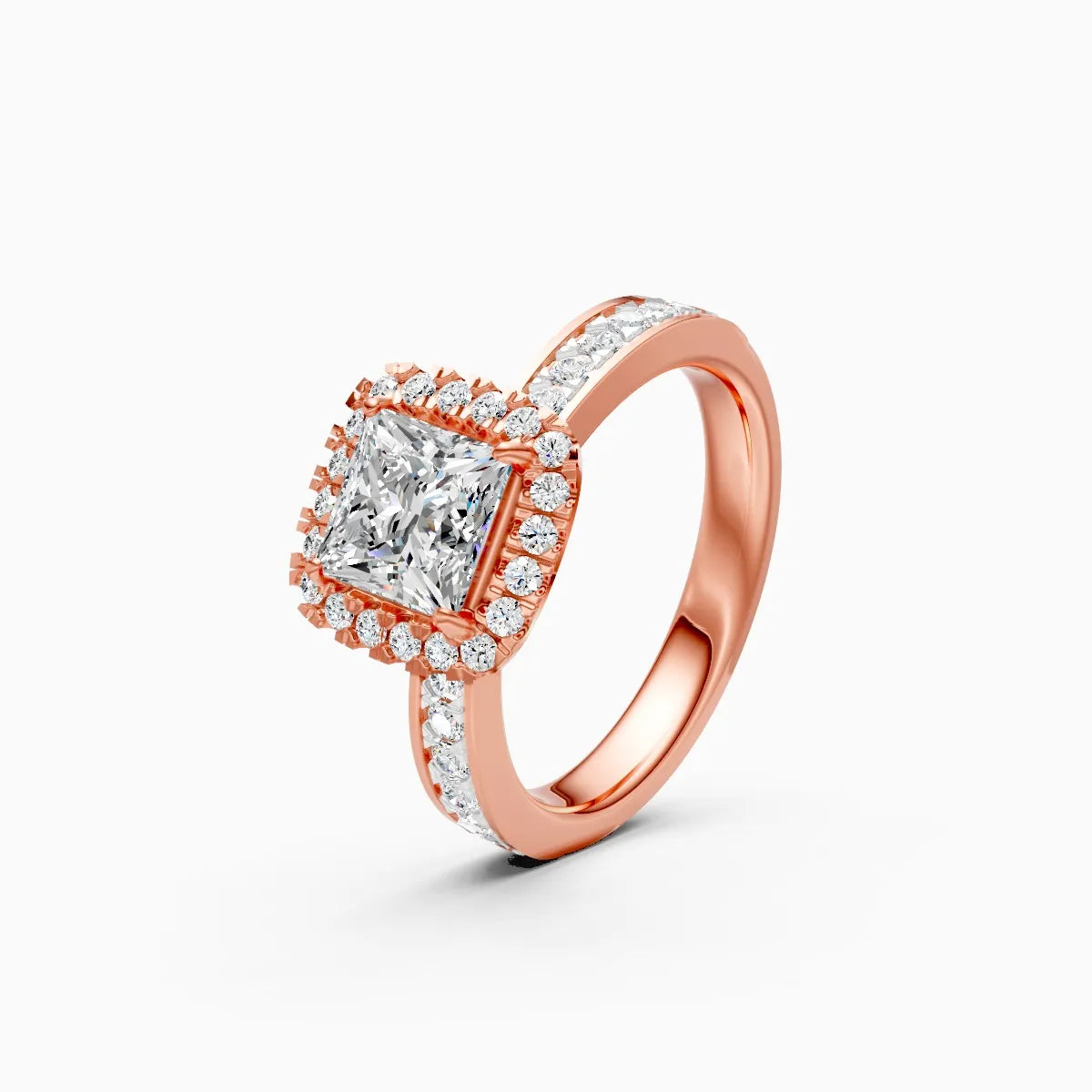 ��Mira | Princess Diamond with Halo Ring�� Rings VD_AYN��- Lab Grown Diamonds Jewellery