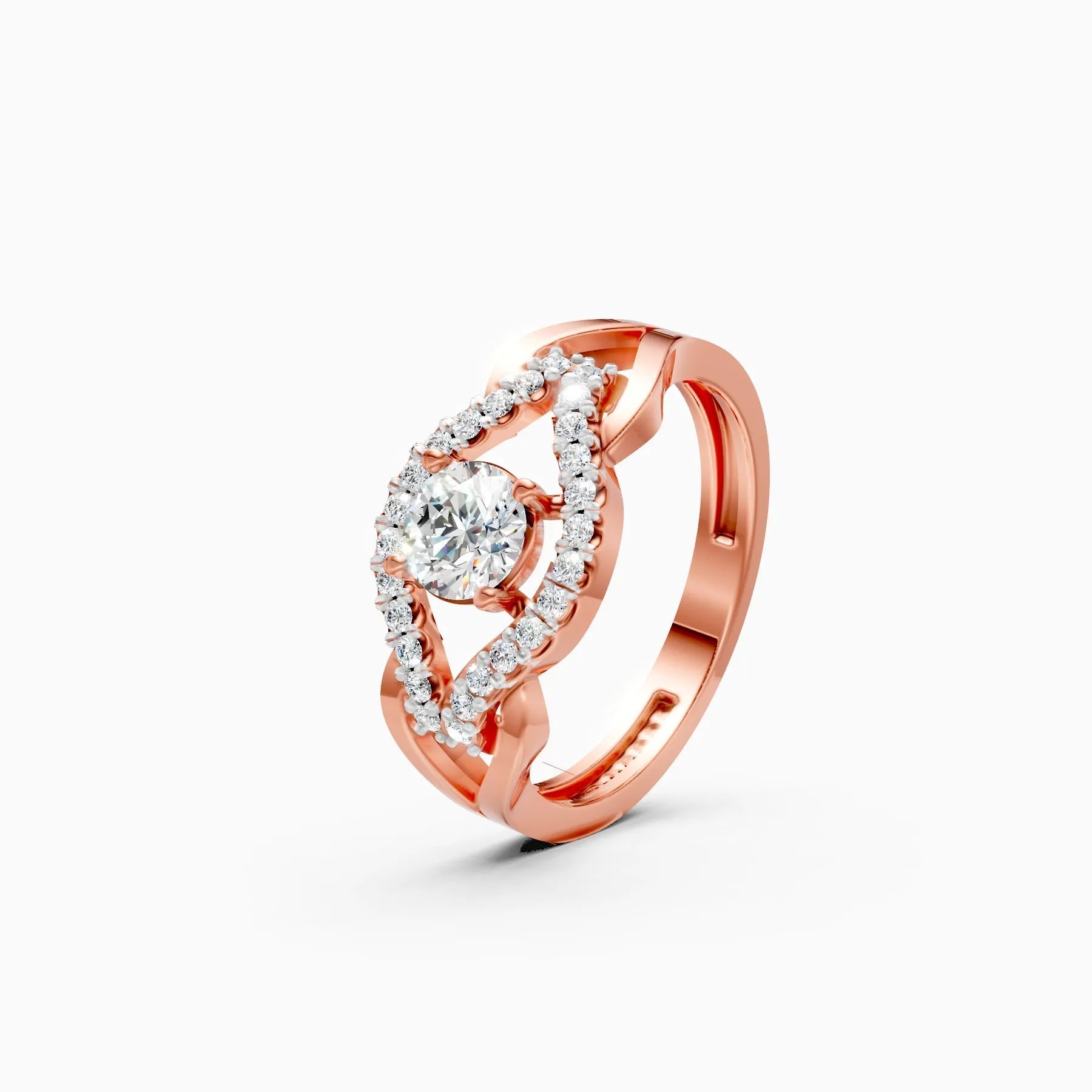 ��Mira | Round Solitaire Eye-Halo Ring�� Rings VD_AYN��- Lab Grown Diamonds Jewellery