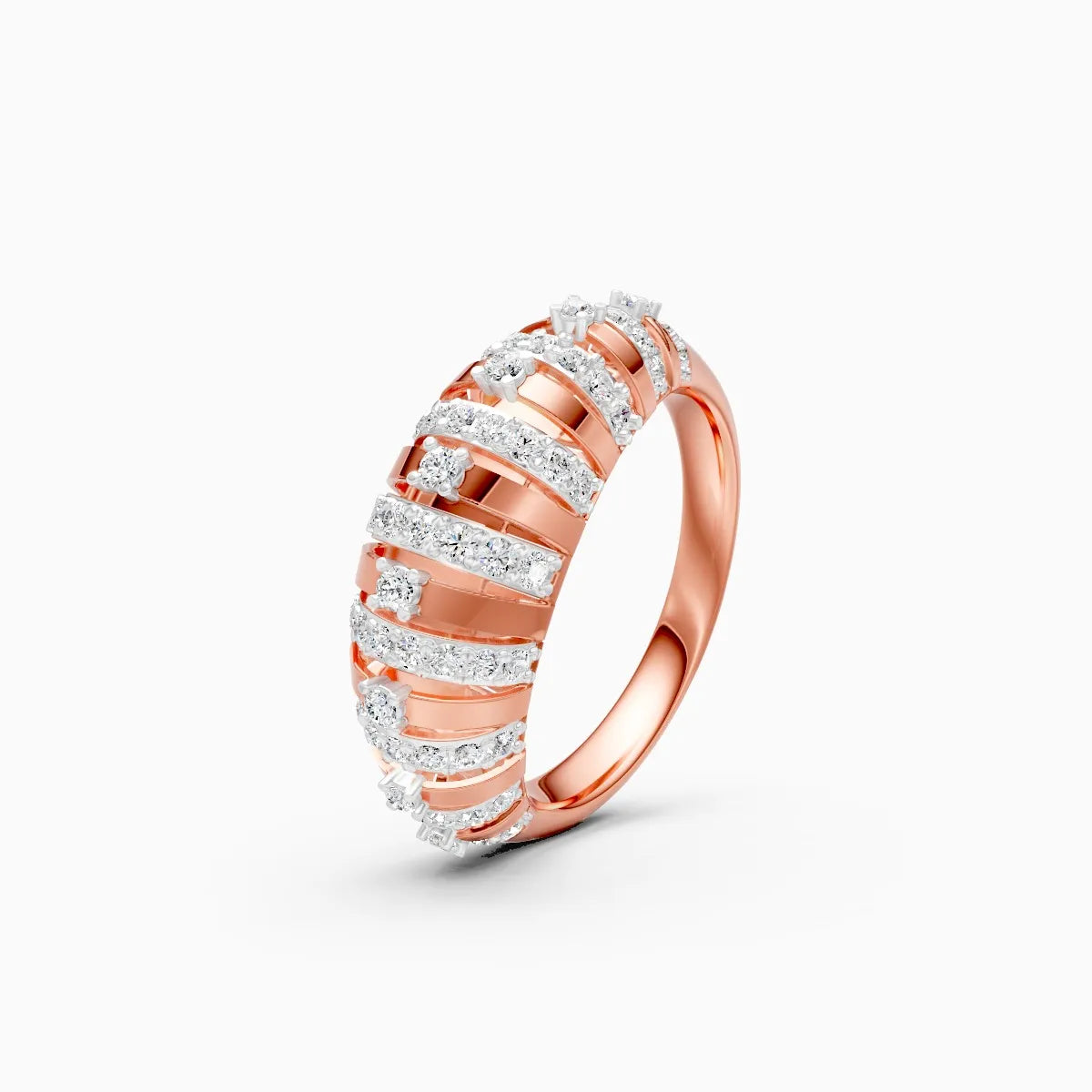 ��Mode | Striped Design Round Lab Grown Diamond Ring�� Rings VD_AYN��- Lab Grown Diamonds Jewellery