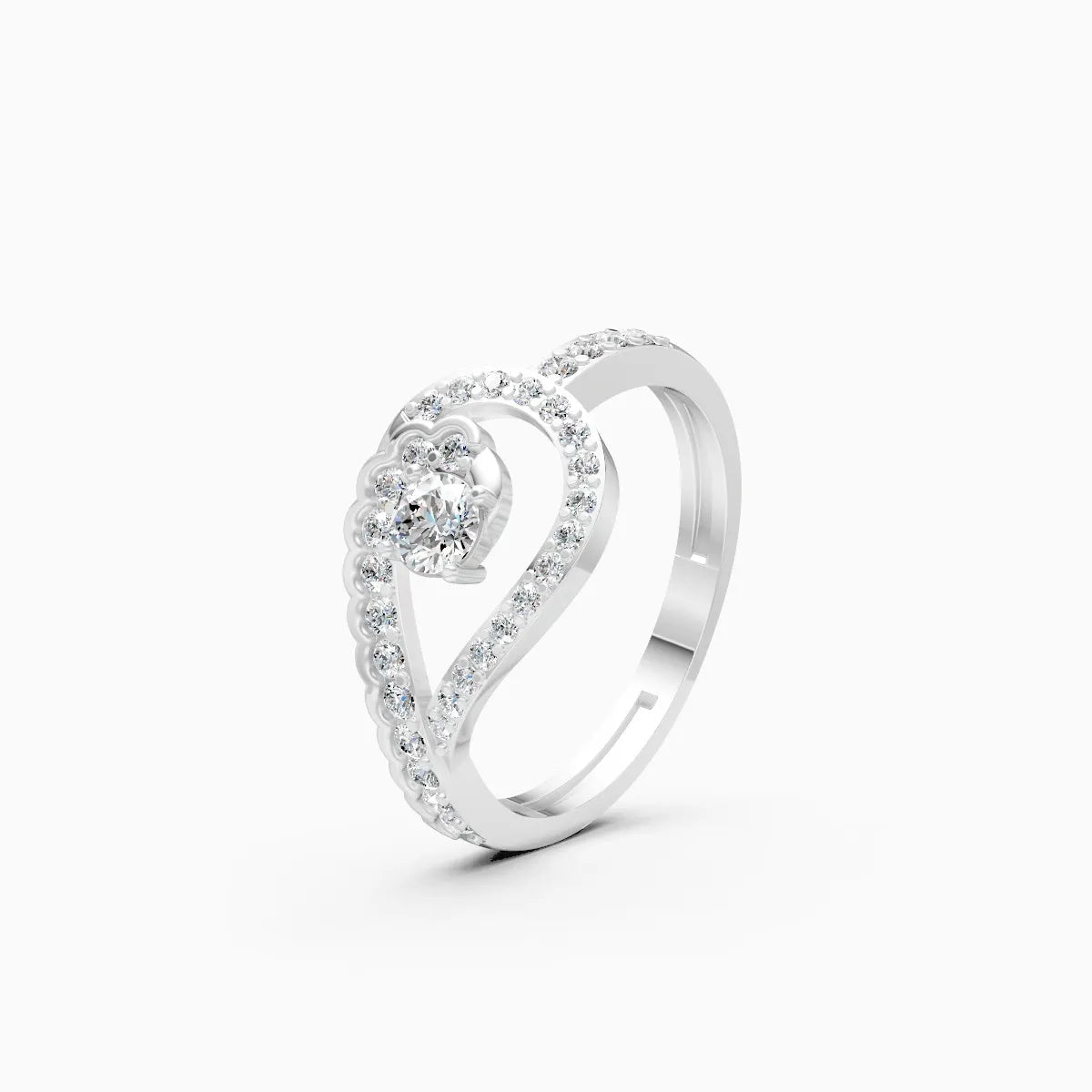 ��Mira | Two-Tone Round Lab Grown Diamond Halo Ring�� Rings VD_AYN��- Lab Grown Diamonds Jewellery