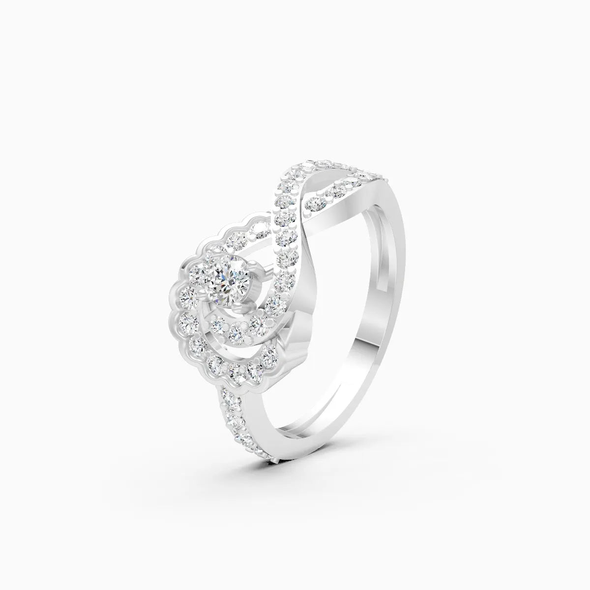 ��Foreva | Round Solitaire Infinity Twirl Ring�� Rings VD_AYN��- Lab Grown Diamonds Jewellery