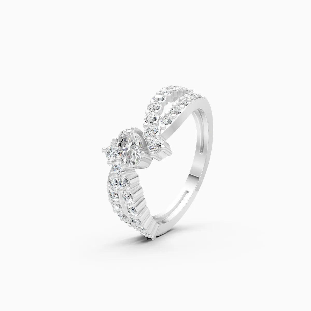 ��Mode | Round & Oval Lab Grown Diamond Split Band Ring�� Rings VD_AYN��- Lab Grown Diamonds Jewellery