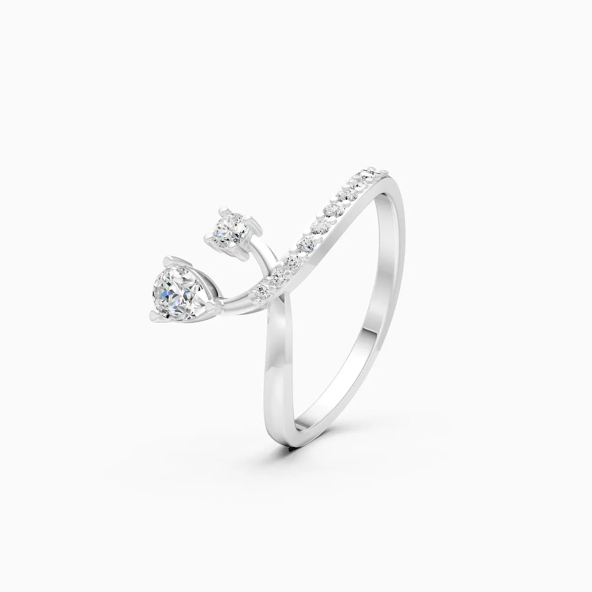 ��Mode | Round & Pear Lab Grown Diamond Criss-Cross Ring�� Rings VD_AYN��- Lab Grown Diamonds Jewellery